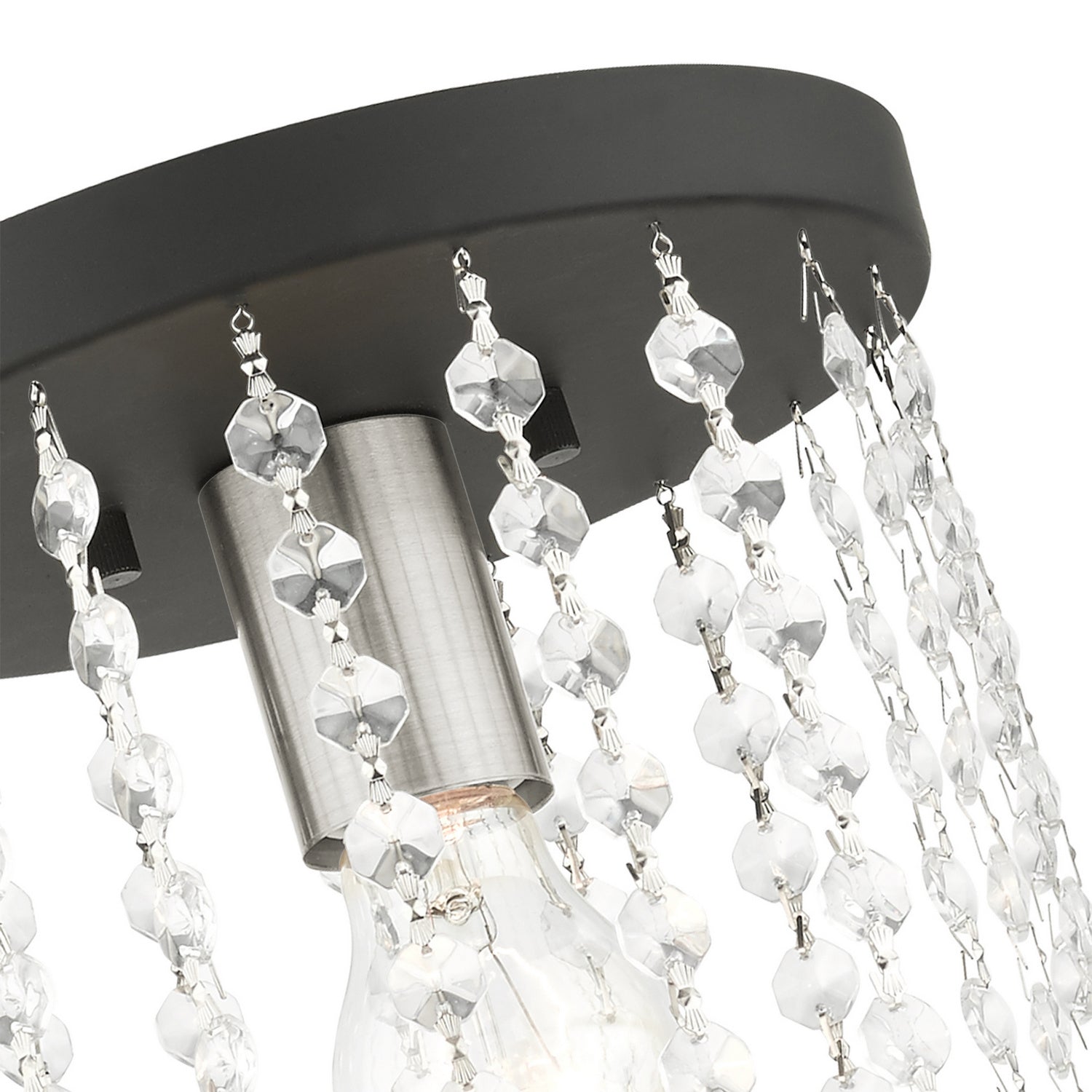 Livex Lighting - 51066-04 - One Light Flush Mount - Elizabeth - Black w/ Brushed Nickels
