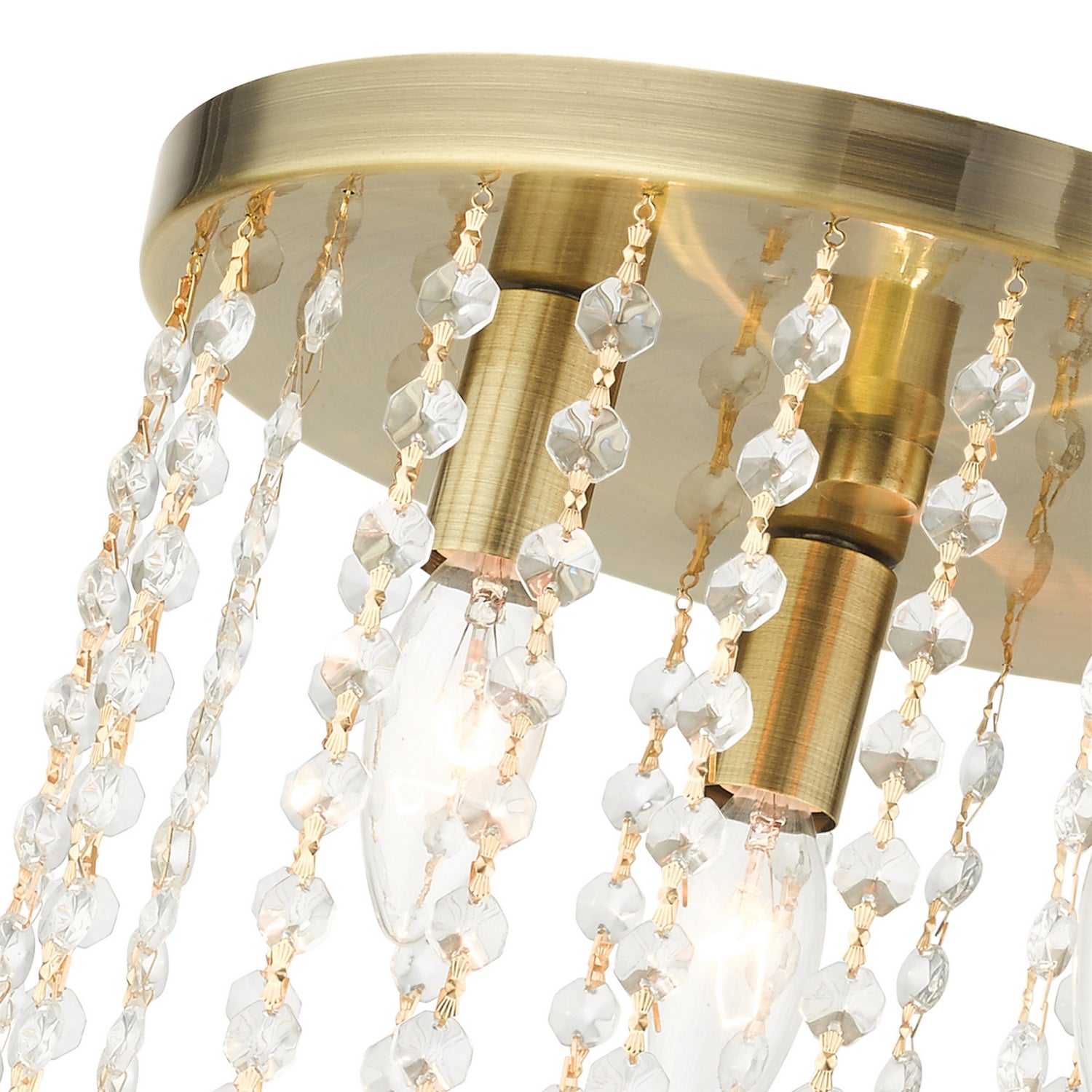 Livex Lighting - 51067-01 - Three Light Flush Mount - Elizabeth - Antique Brass