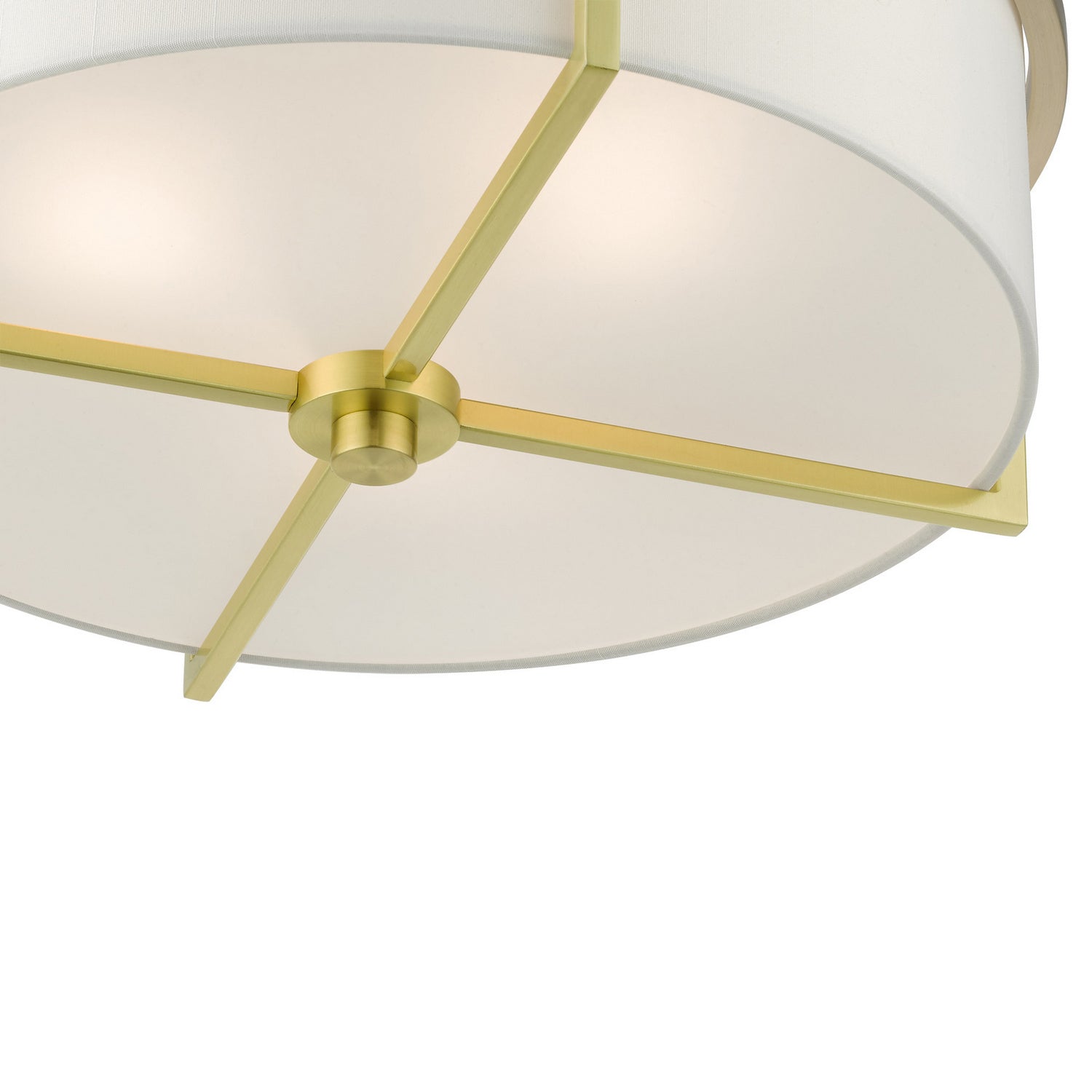 Livex Lighting - 51074-12 - Three Light Semi Flush Mount - Wesley - Satin Brass