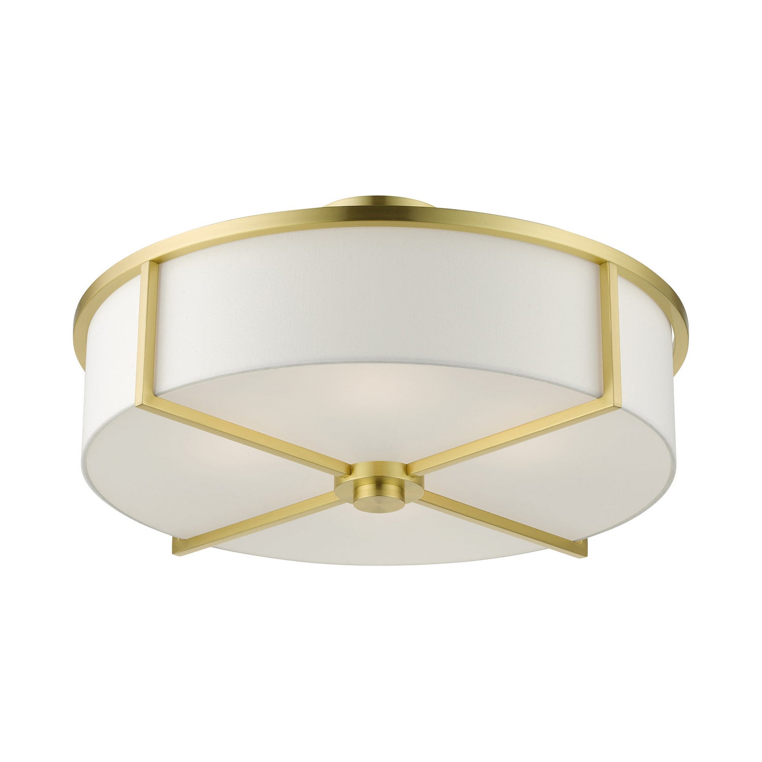 Livex Lighting - 51075-12 - Four Light Semi Flush Mount - Wesley - Satin Brass