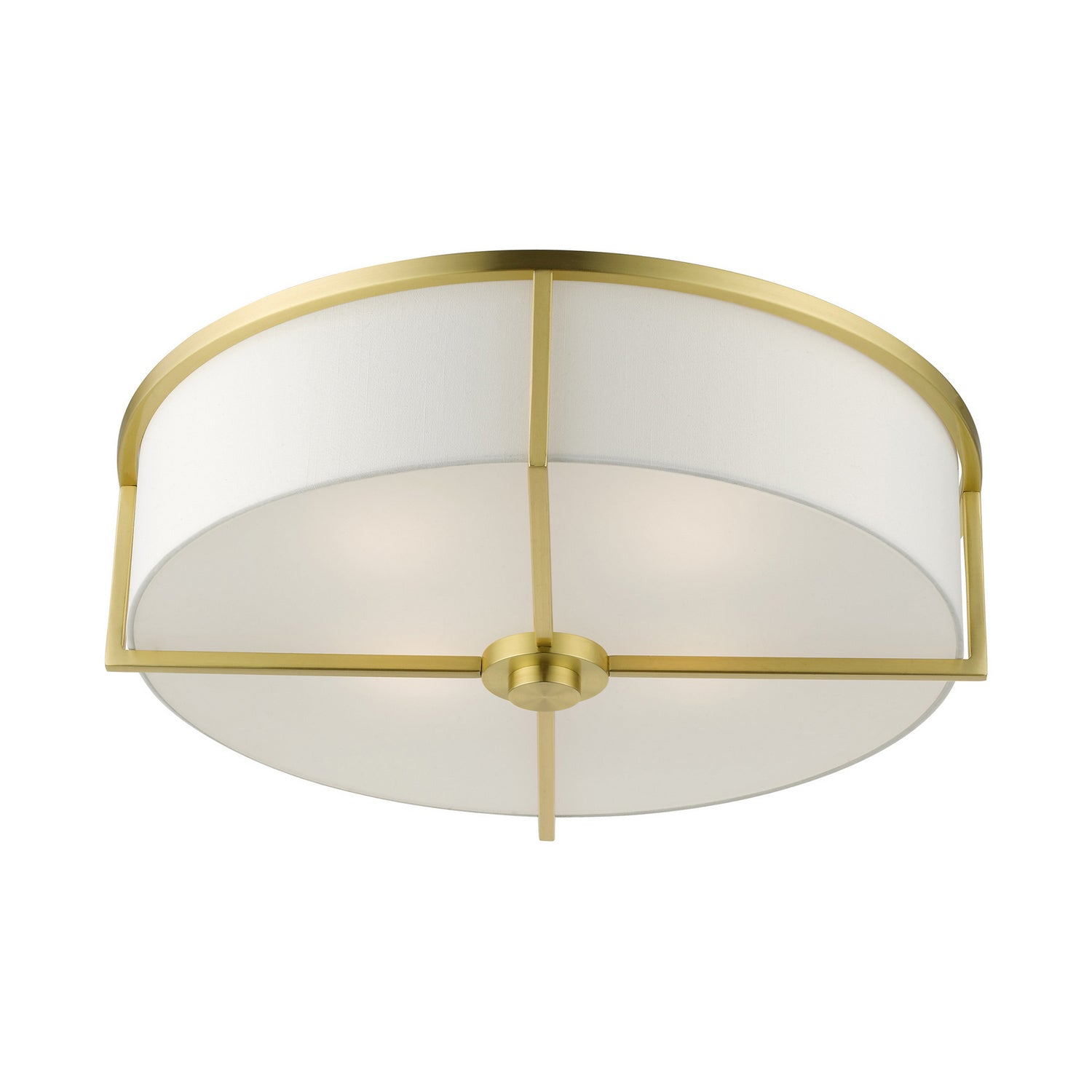 Livex Lighting - 51075-12 - Four Light Semi Flush Mount - Wesley - Satin Brass