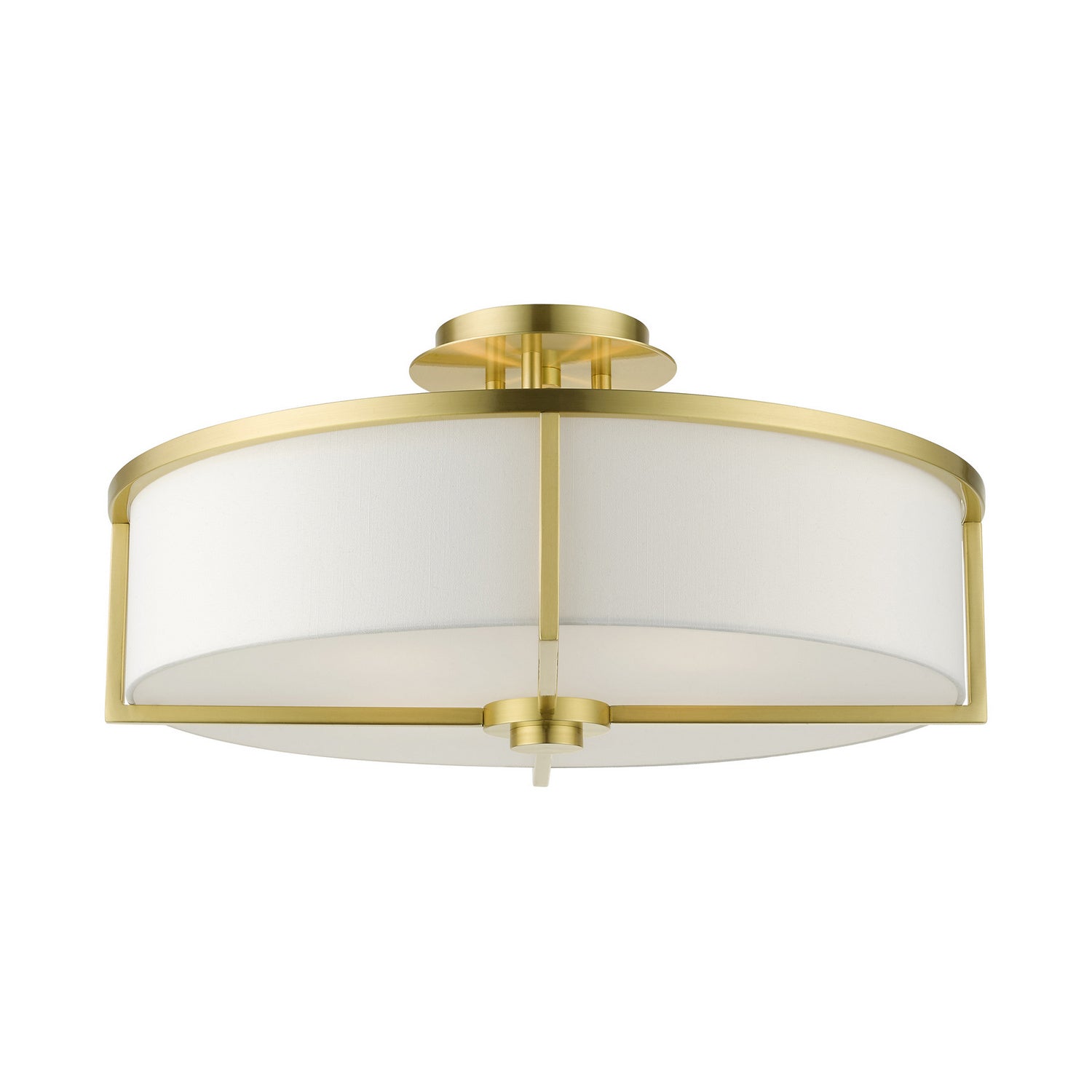 Livex Lighting - 51075-12 - Four Light Semi Flush Mount - Wesley - Satin Brass