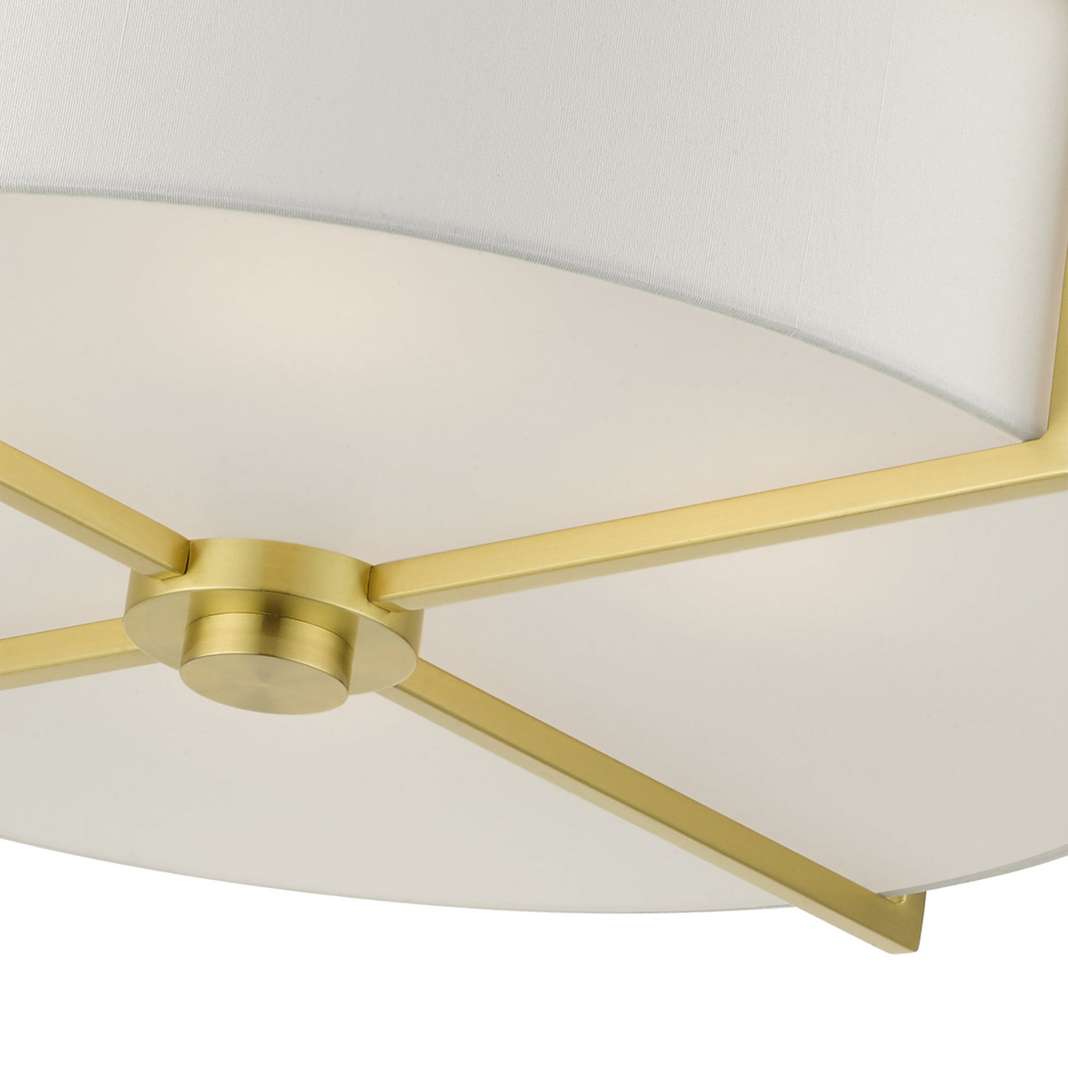 Livex Lighting - 51075-12 - Four Light Semi Flush Mount - Wesley - Satin Brass