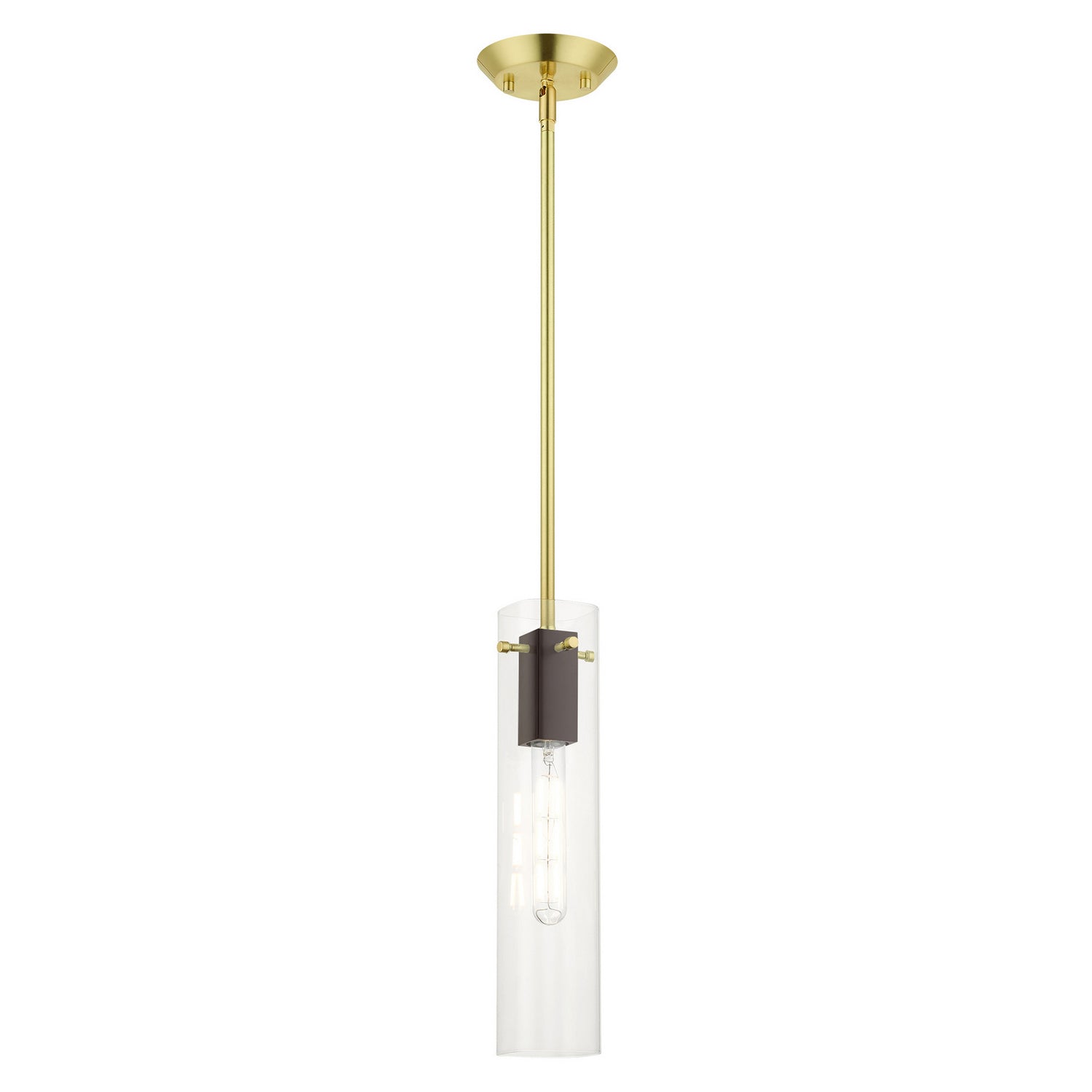Livex Lighting - 51160-12 - One Light Pendant - Beckett - Satin Brass & Bronze