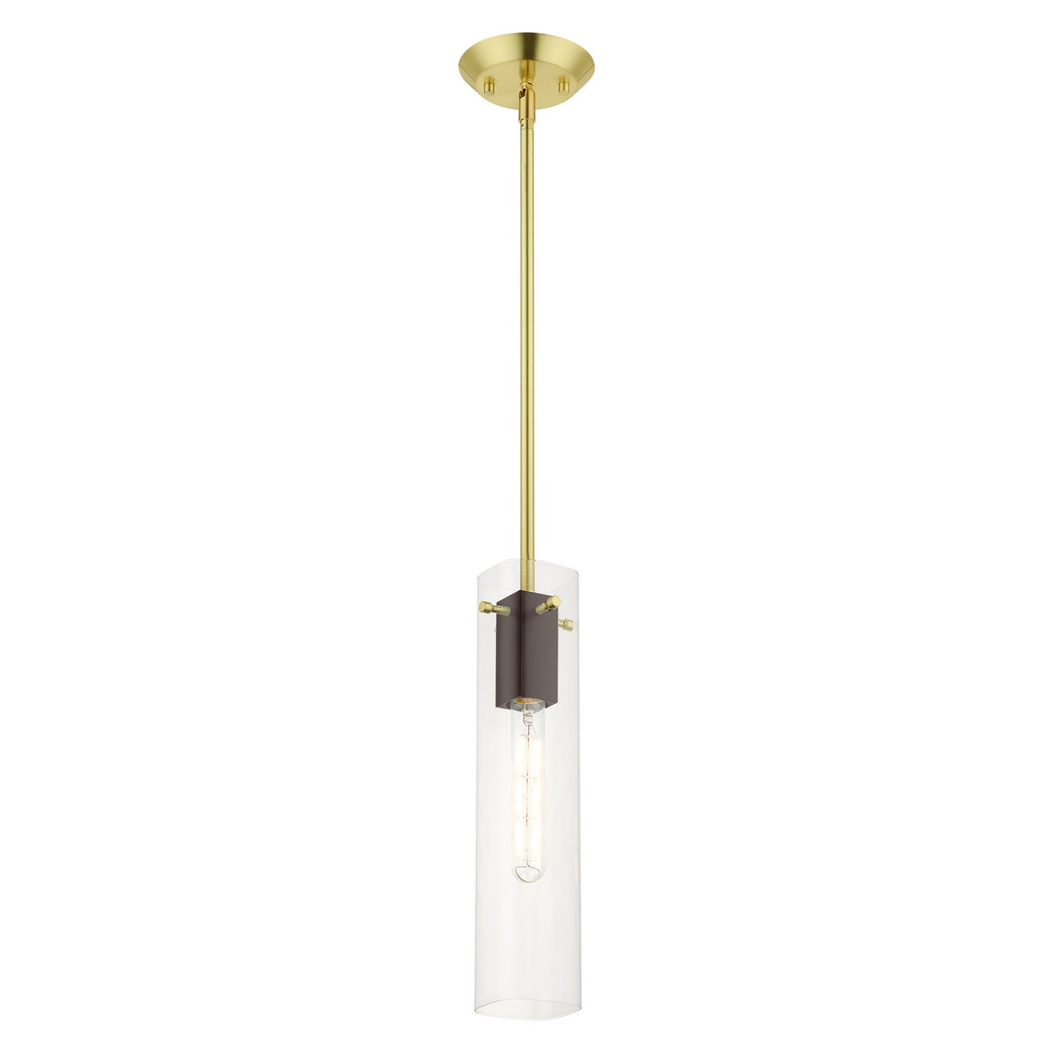 Livex Lighting - 51160-12 - One Light Pendant - Beckett - Satin Brass & Bronze