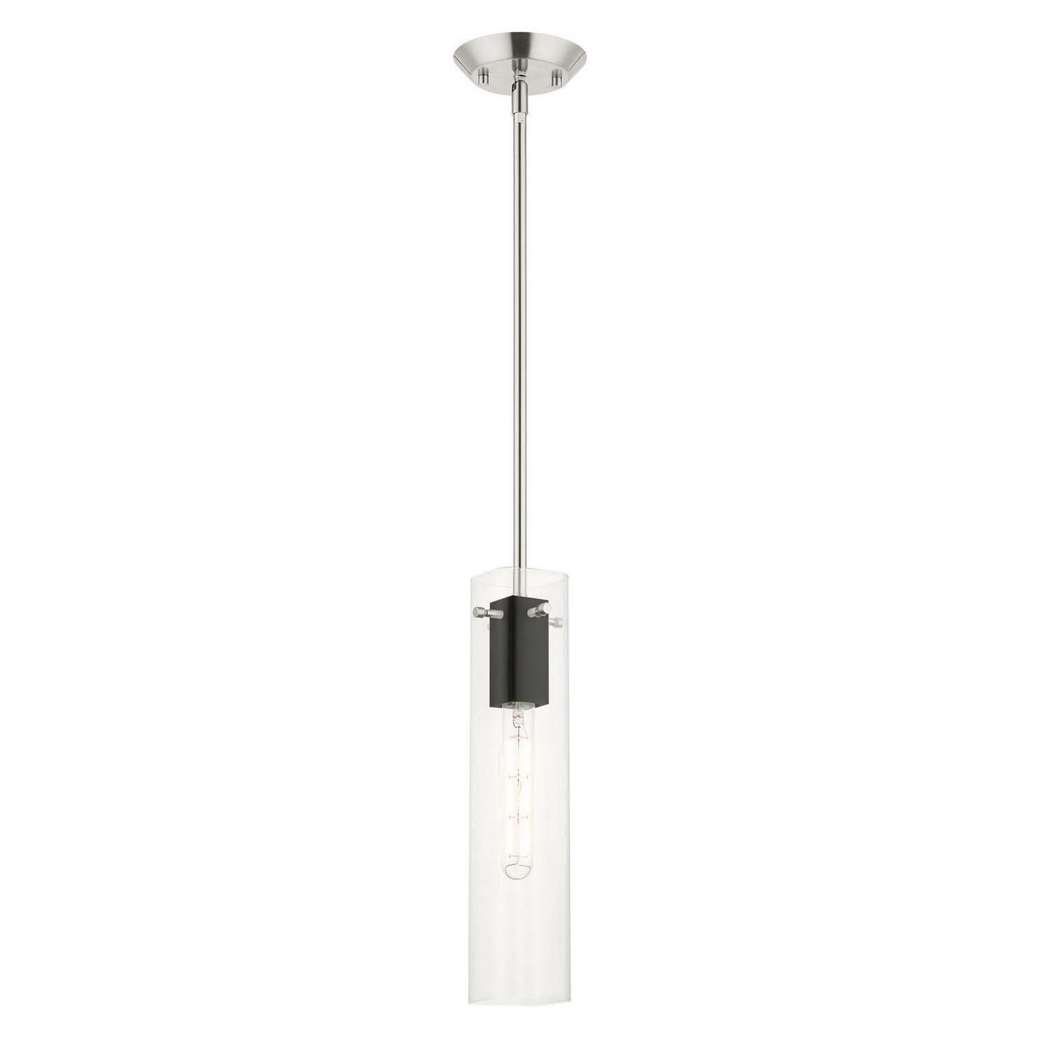 Livex Lighting - 51160-91 - One Light Pendant - Beckett - Brushed Nickel & Black
