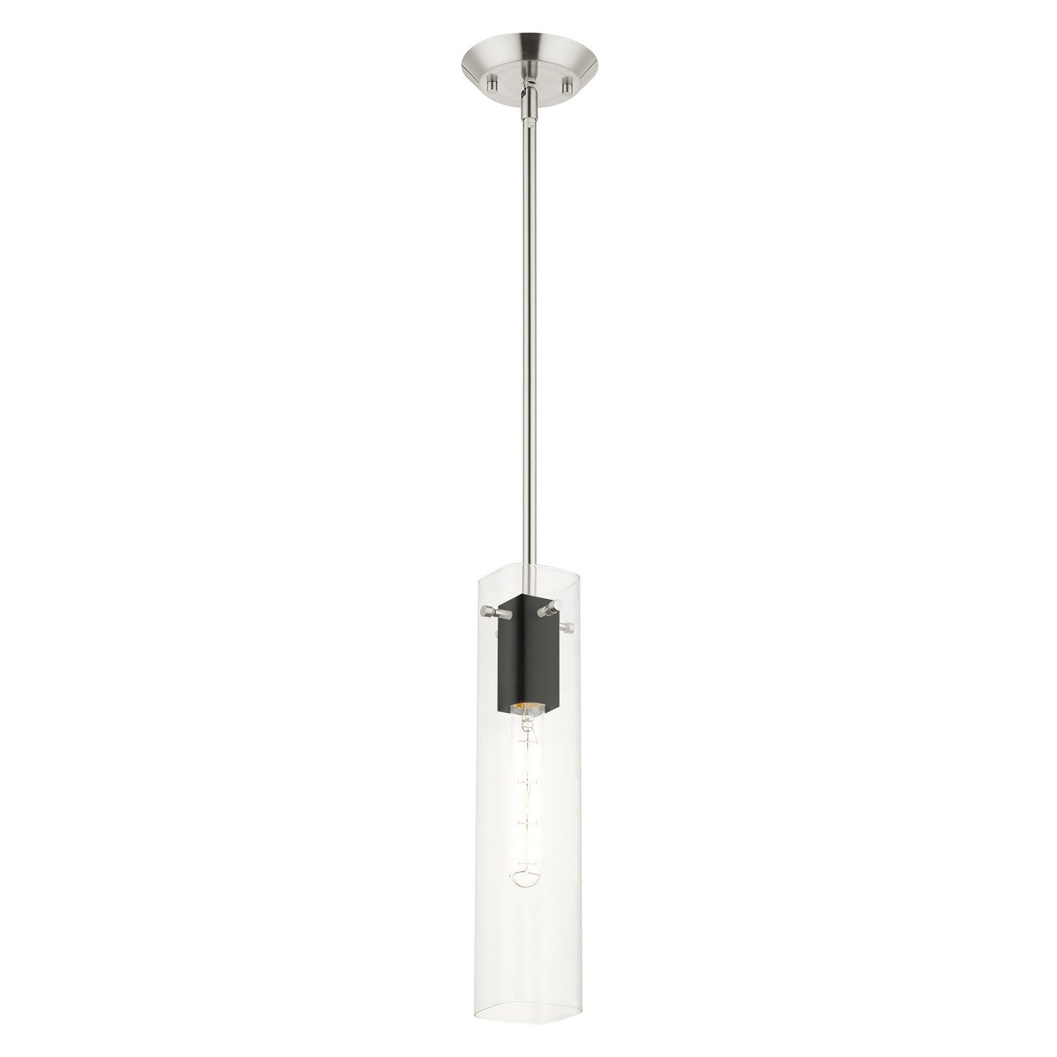 Livex Lighting - 51160-91 - One Light Pendant - Beckett - Brushed Nickel & Black