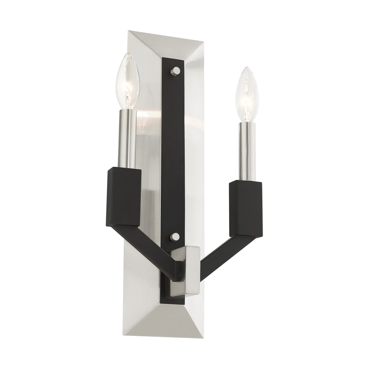 Livex Lighting - 51162-91 - Two Light Wall Sconce - Beckett - Brushed Nickel & Black