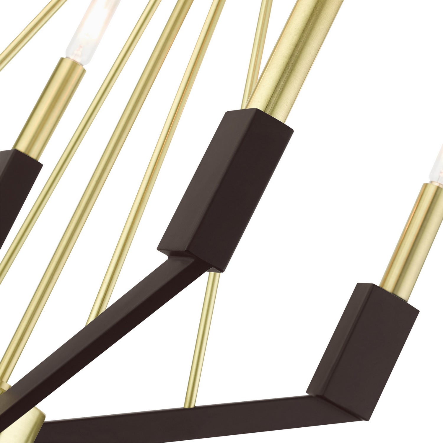Livex Lighting - 51164-12 - Four Light Mini Chandelier - Beckett - Satin Brass and Bronze