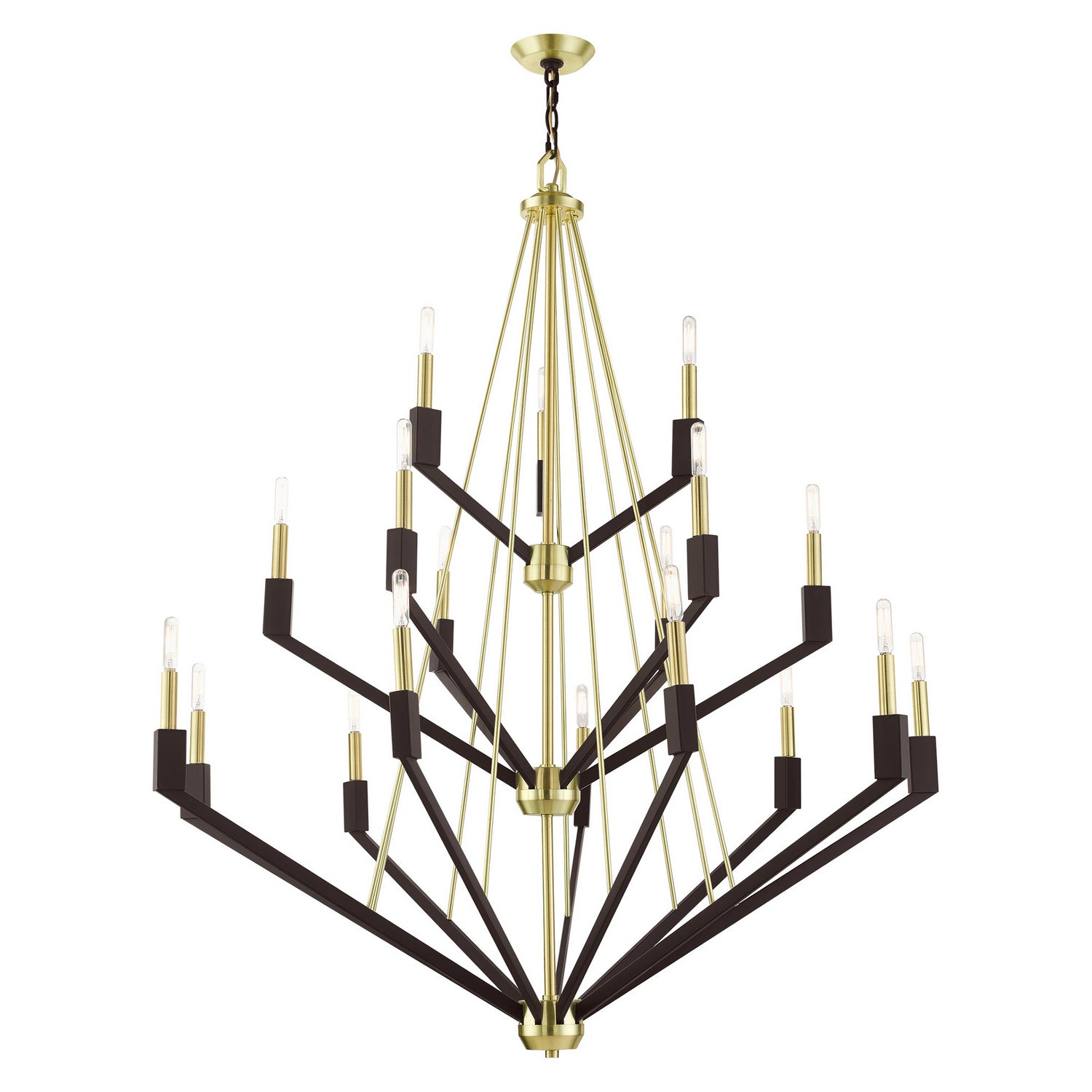 Livex Lighting - 51169-12 - 18 Light Foyer Chandelier - Beckett - Satin Brass & Bronze