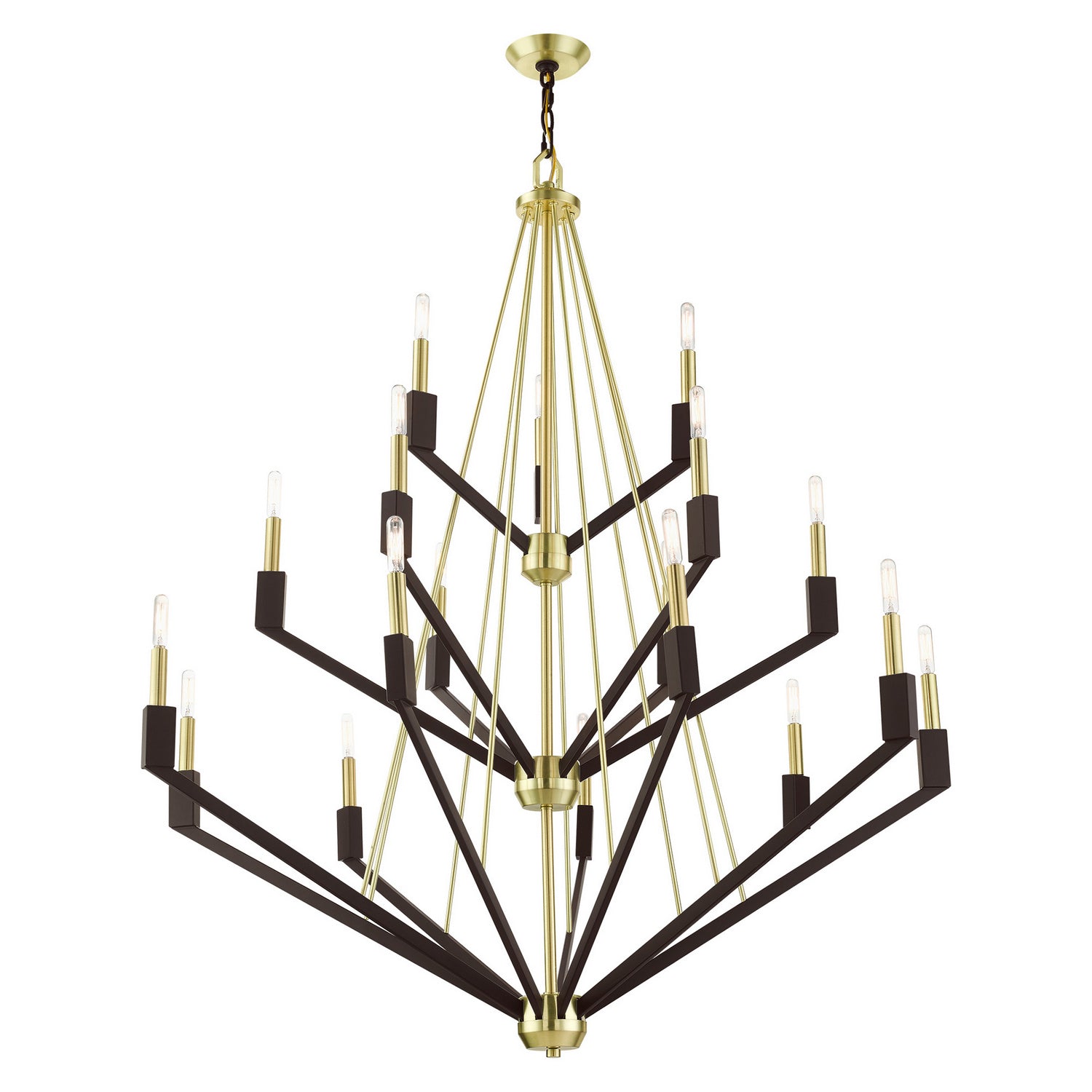 Livex Lighting - 51169-12 - 18 Light Foyer Chandelier - Beckett - Satin Brass & Bronze