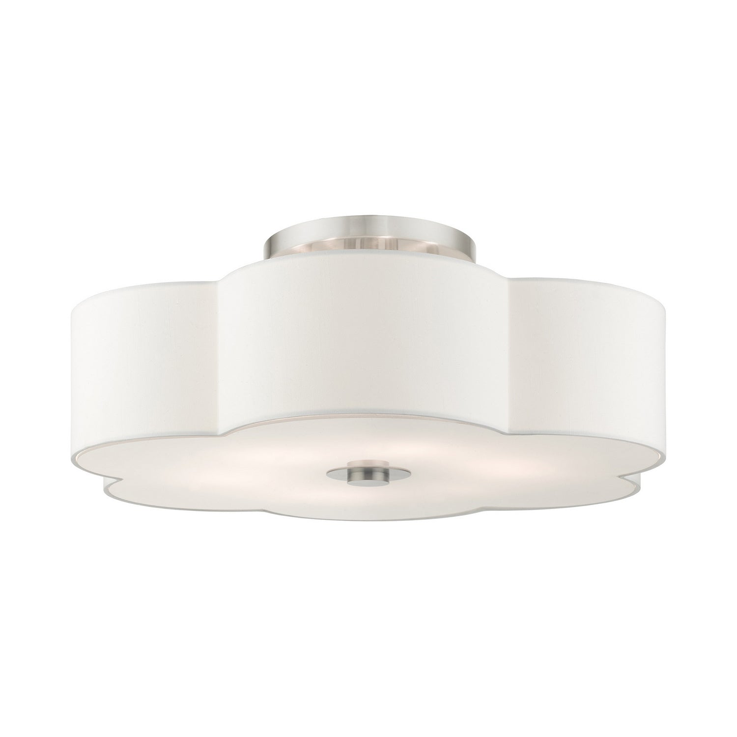 Livex Lighting - 52159-91 - Six Light Semi Flush Mount - Chelsea - Brushed Nickel