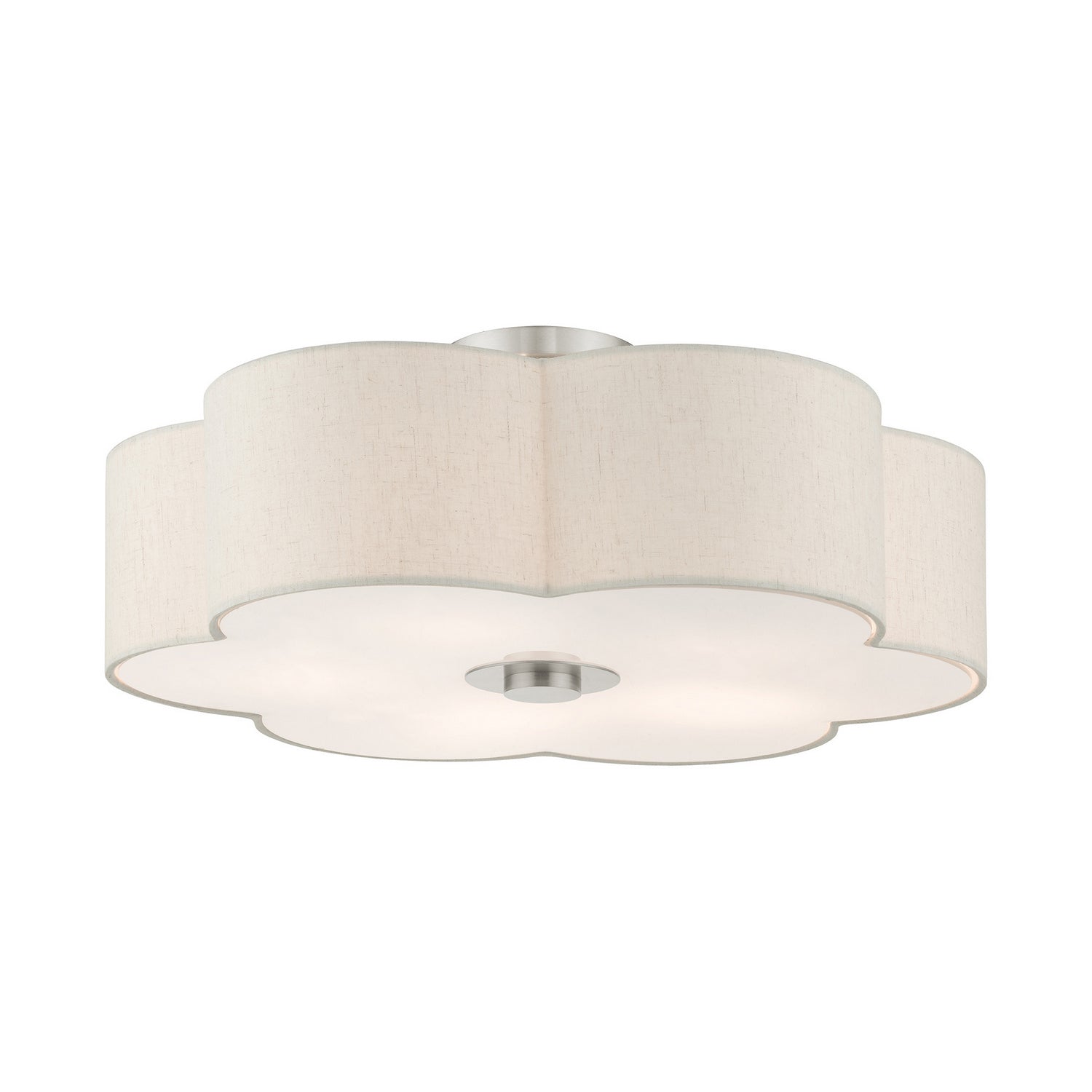 Livex Lighting - 58068-91 - Five Light Semi Flush Mount - Solstice - Brushed Nickel