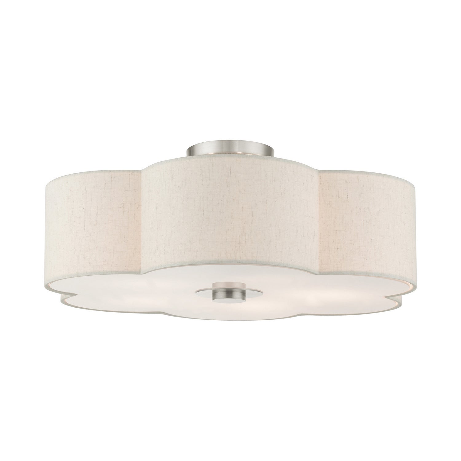 Livex Lighting - 58068-91 - Five Light Semi Flush Mount - Solstice - Brushed Nickel