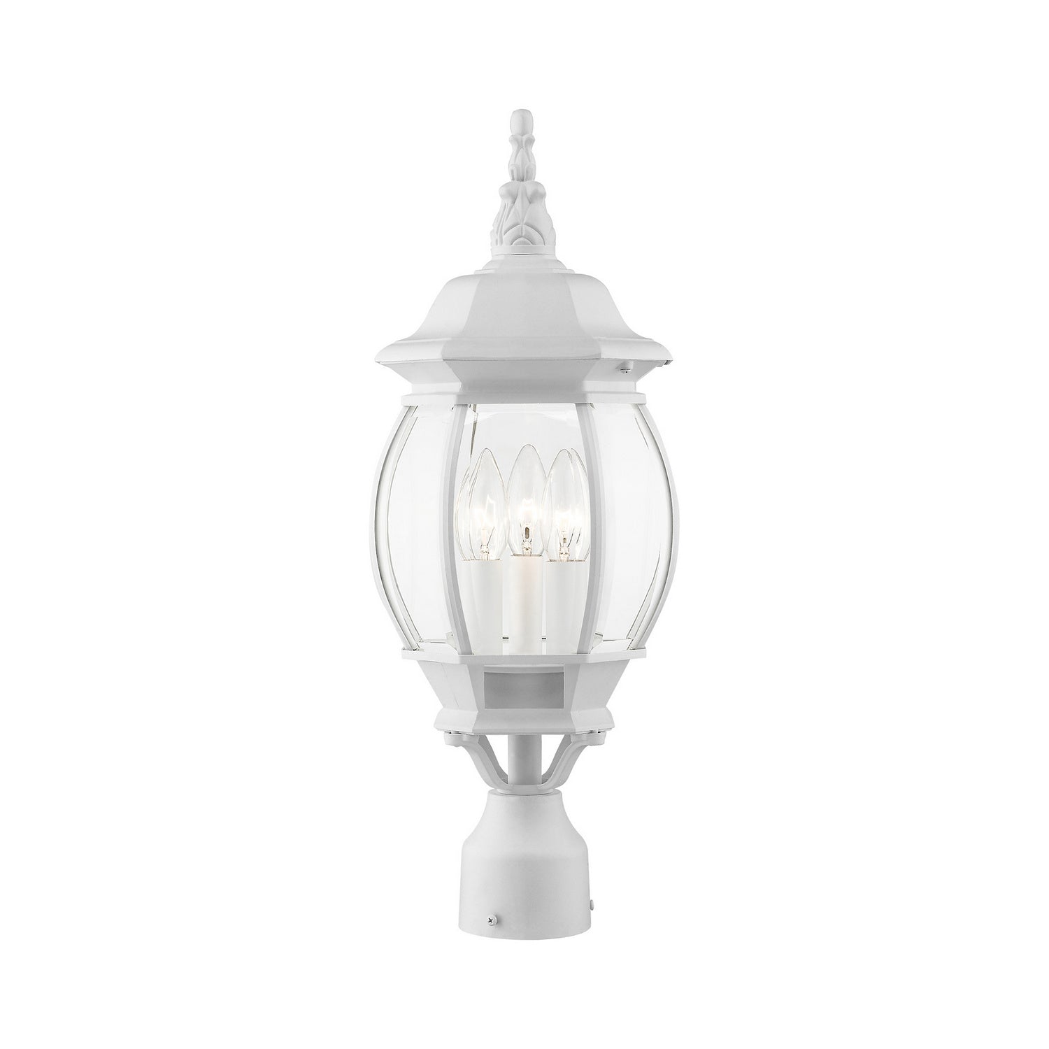 Livex Lighting - 7526-13 - Three Light Outdoor Post Top Lantern - Frontenac - Textured White