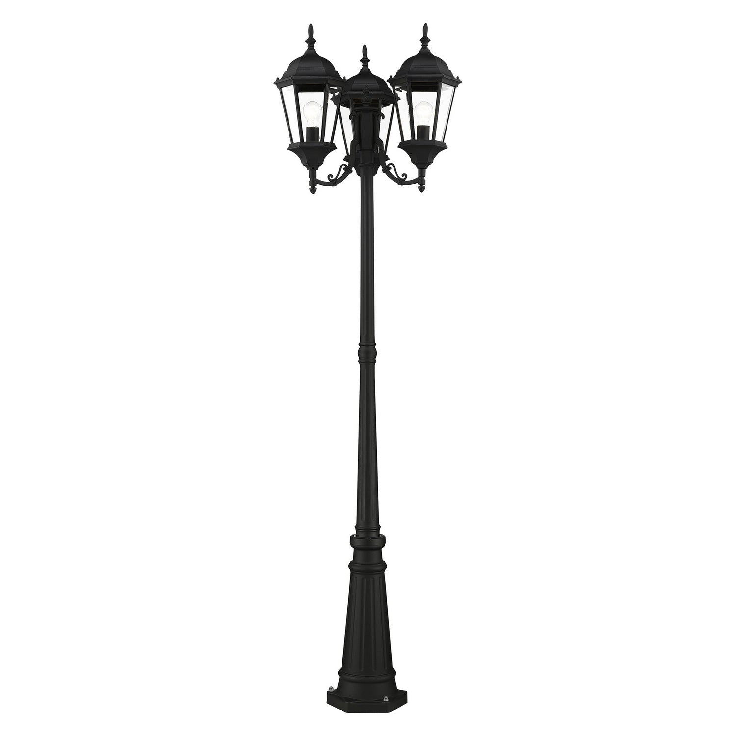 Livex Lighting - 7553-14 - Three Light Outdoor Post Mount - Hamilton - Textured Black