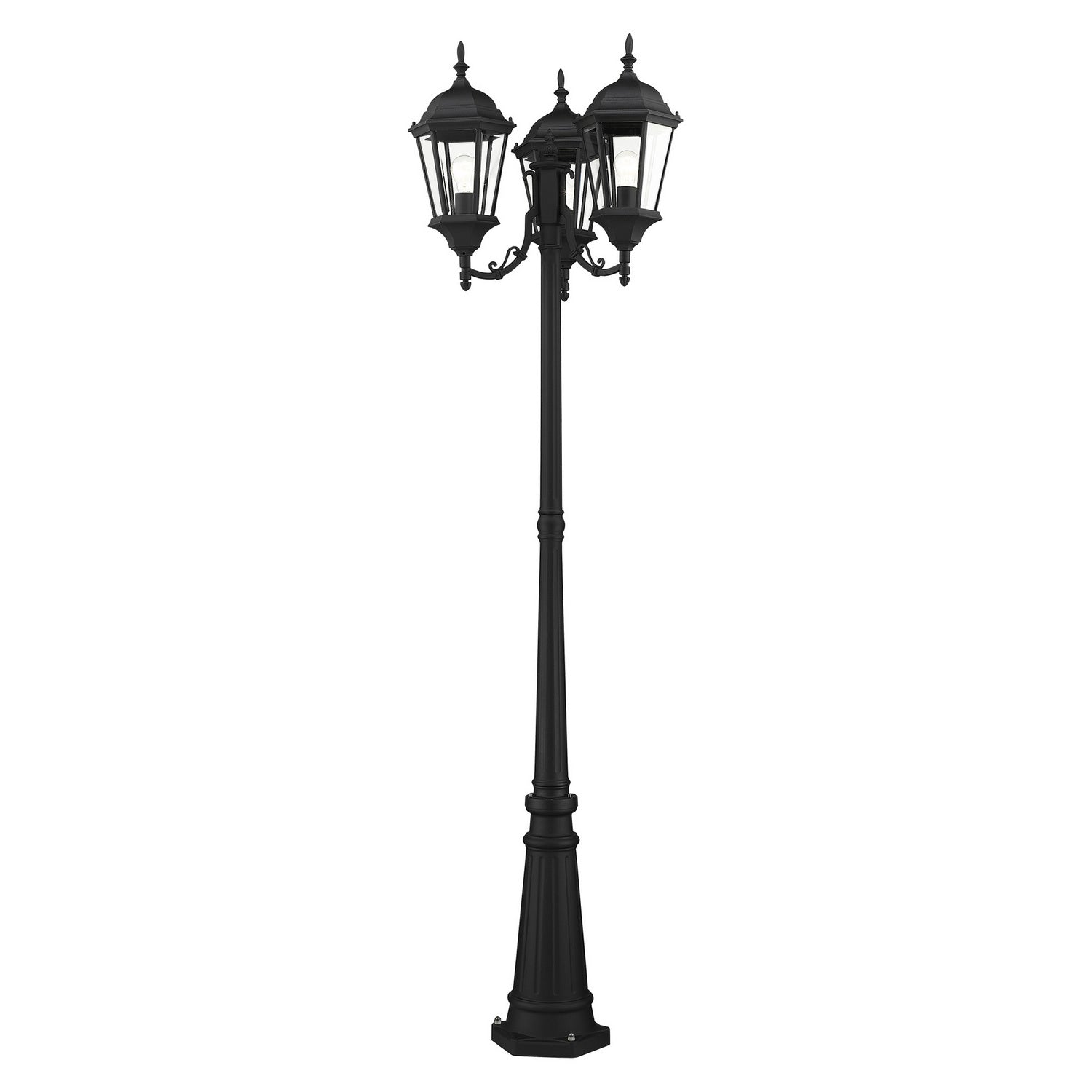 Livex Lighting - 7553-14 - Three Light Outdoor Post Mount - Hamilton - Textured Black