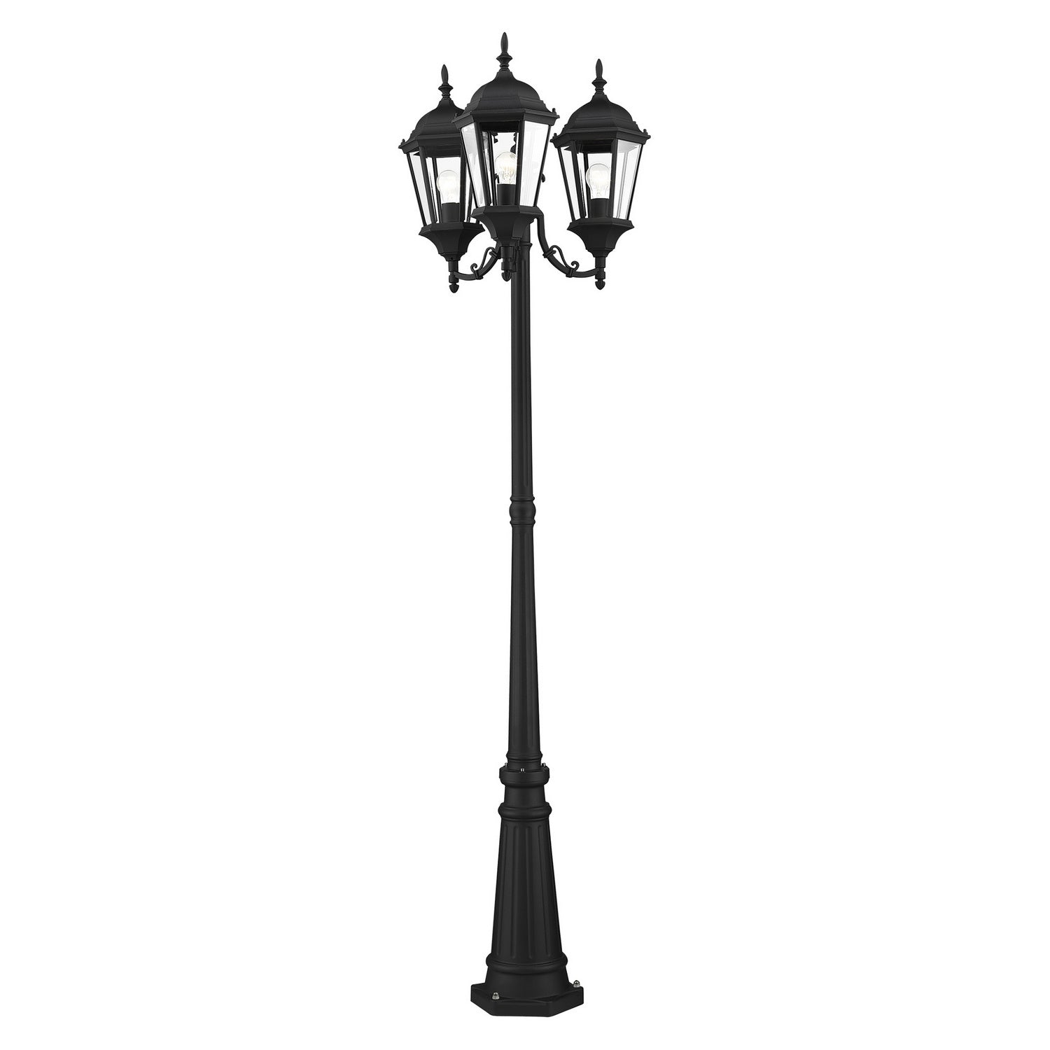 Livex Lighting - 7553-14 - Three Light Outdoor Post Mount - Hamilton - Textured Black