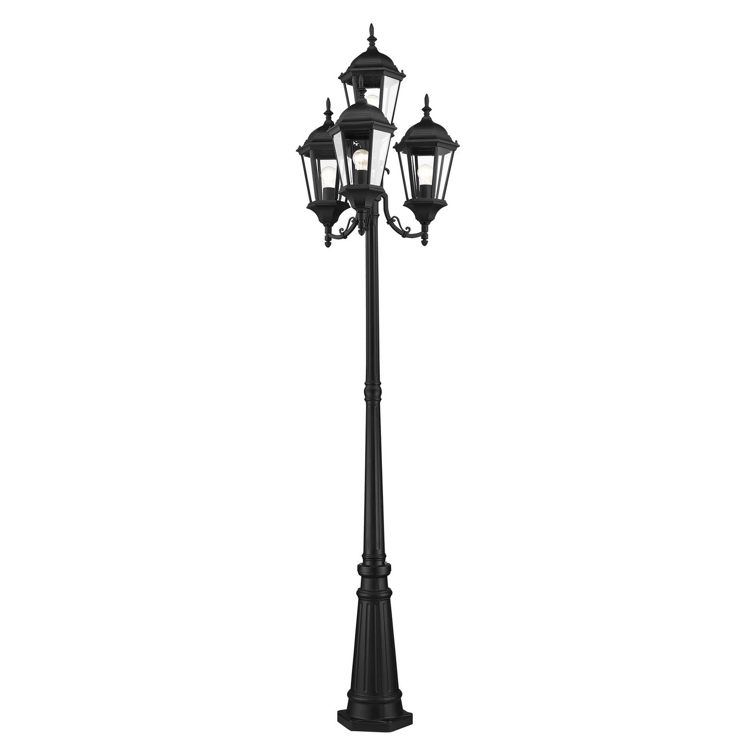 Livex Lighting - 7557-14 - Four Light Outdoor Post Mount - Hamilton - Textured Black
