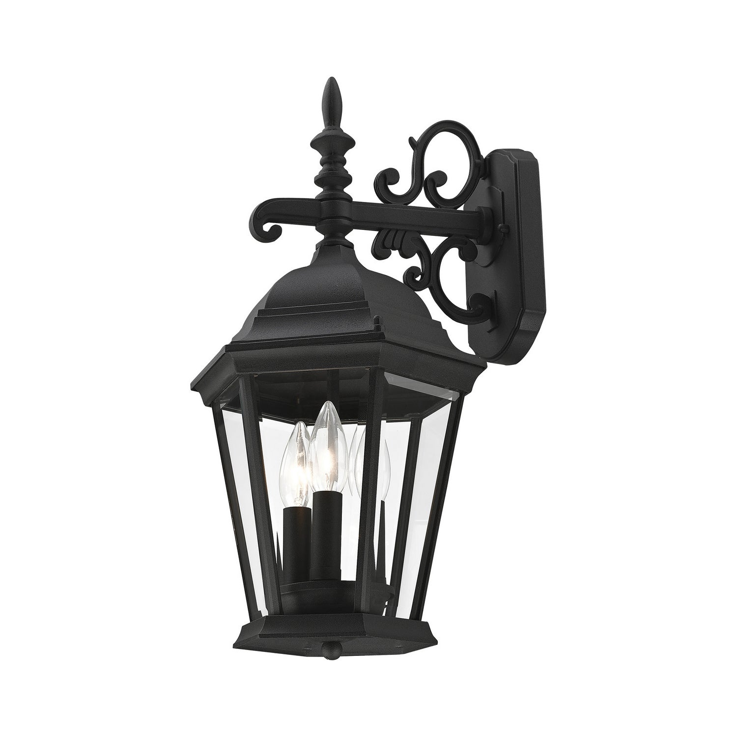 Livex Lighting - 7560-14 - Three Light Outdoor Wall Lantern - Hamilton - Textured Black