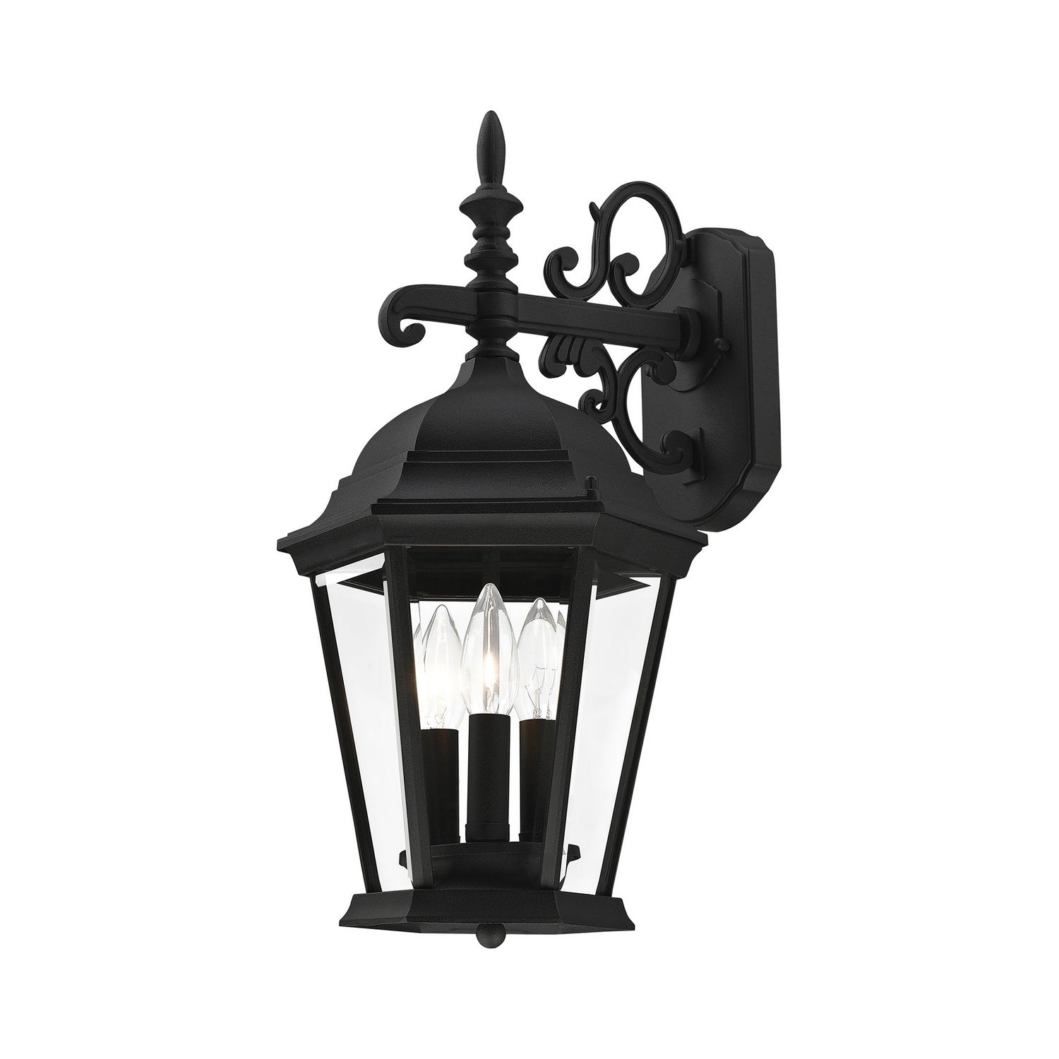 Livex Lighting - 7560-14 - Three Light Outdoor Wall Lantern - Hamilton - Textured Black