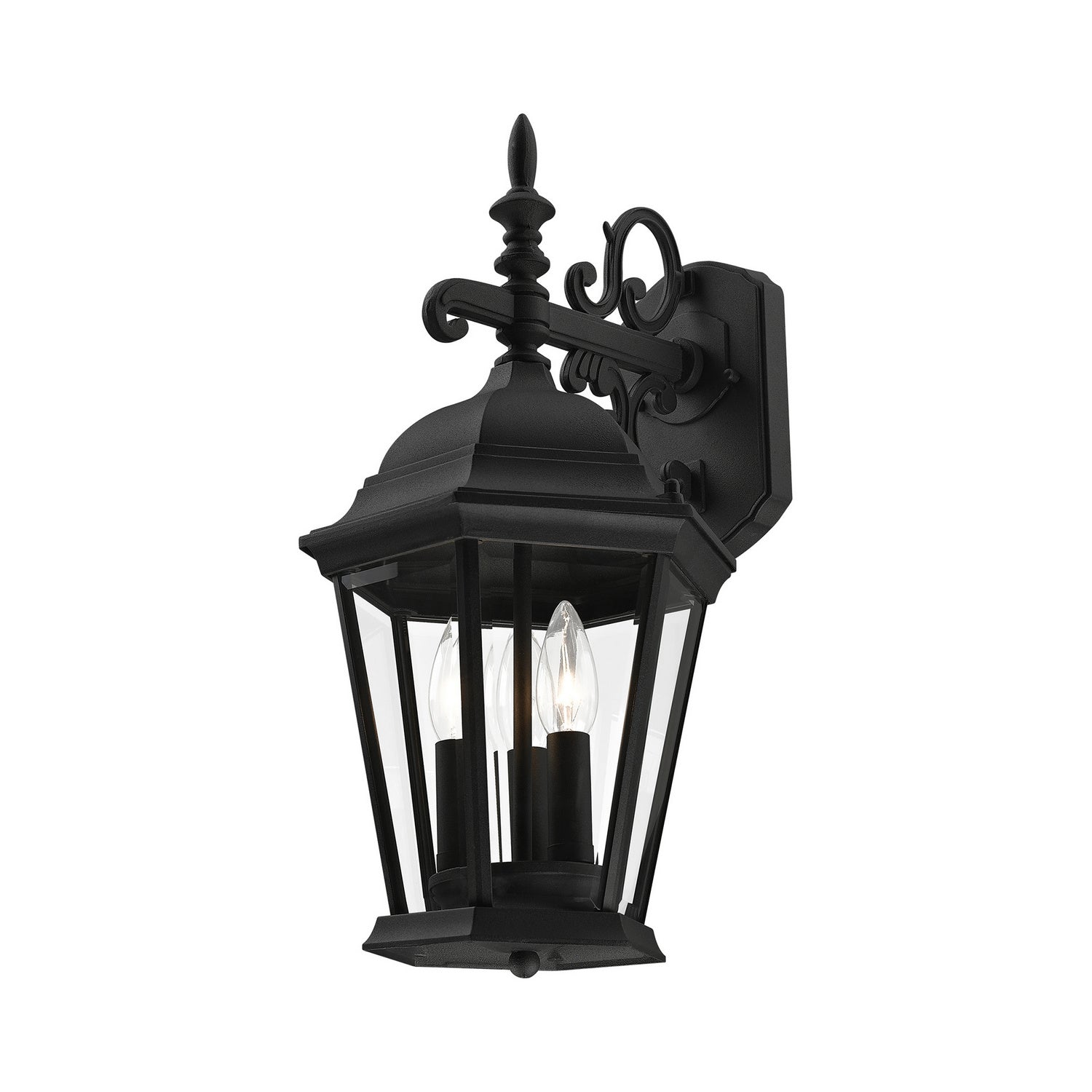 Livex Lighting - 7560-14 - Three Light Outdoor Wall Lantern - Hamilton - Textured Black