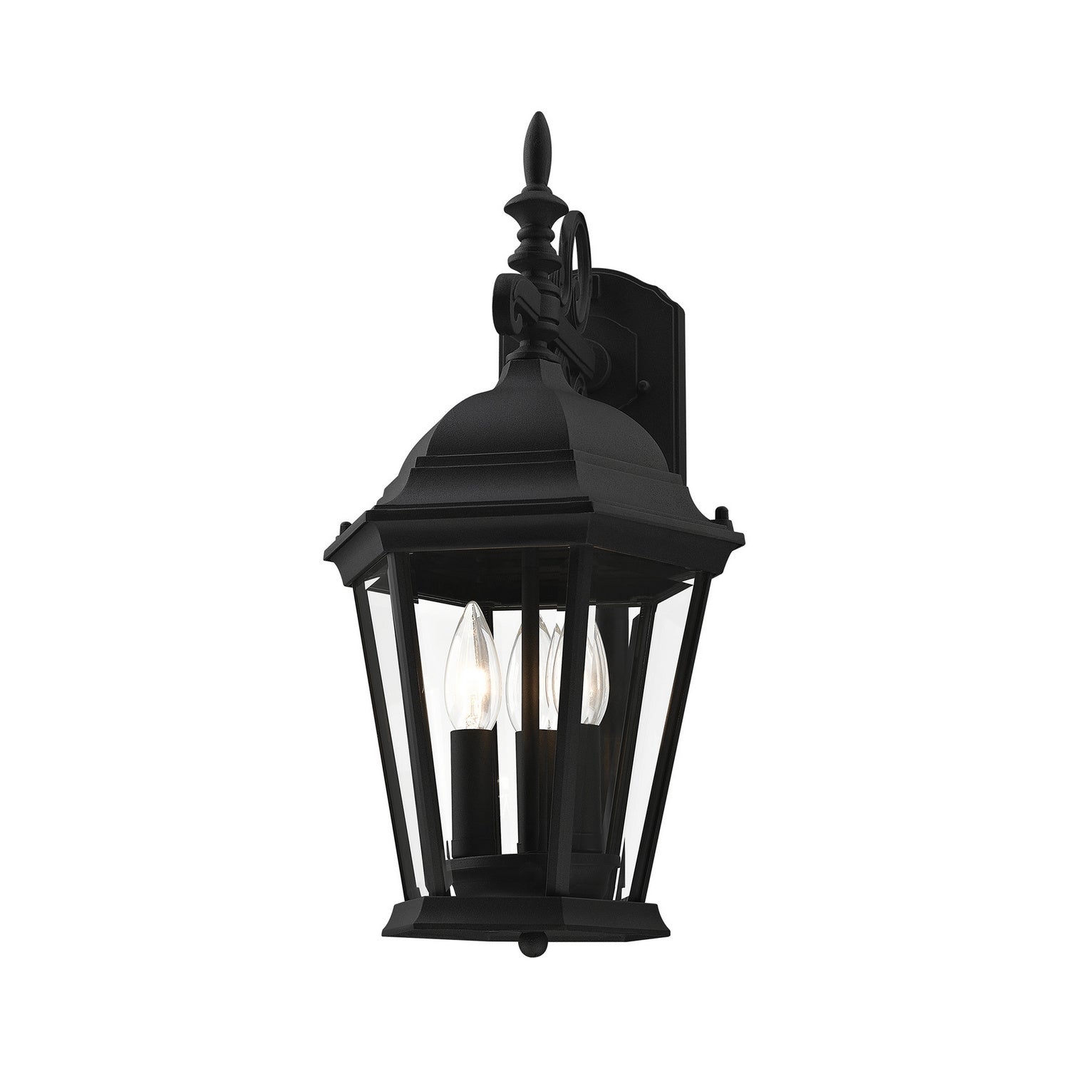 Livex Lighting - 7560-14 - Three Light Outdoor Wall Lantern - Hamilton - Textured Black