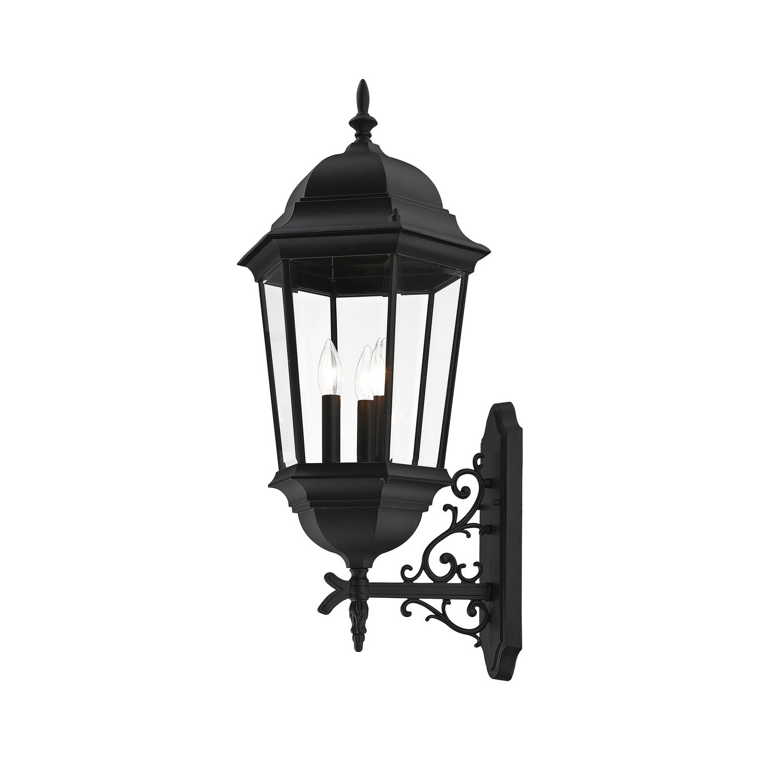 Livex Lighting - 7566-14 - Three Light Outdoor Wall Lantern - Hamilton - Textured Black