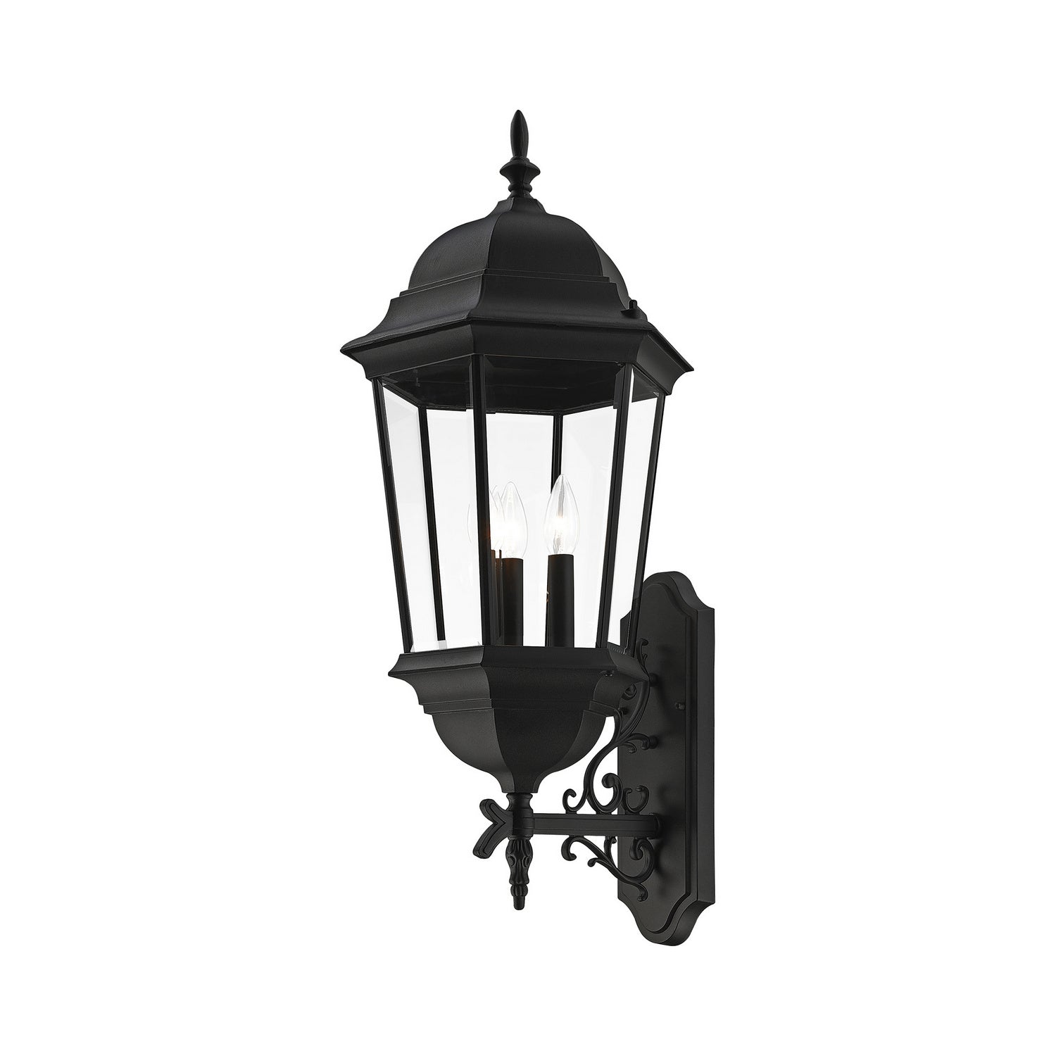 Livex Lighting - 7566-14 - Three Light Outdoor Wall Lantern - Hamilton - Textured Black