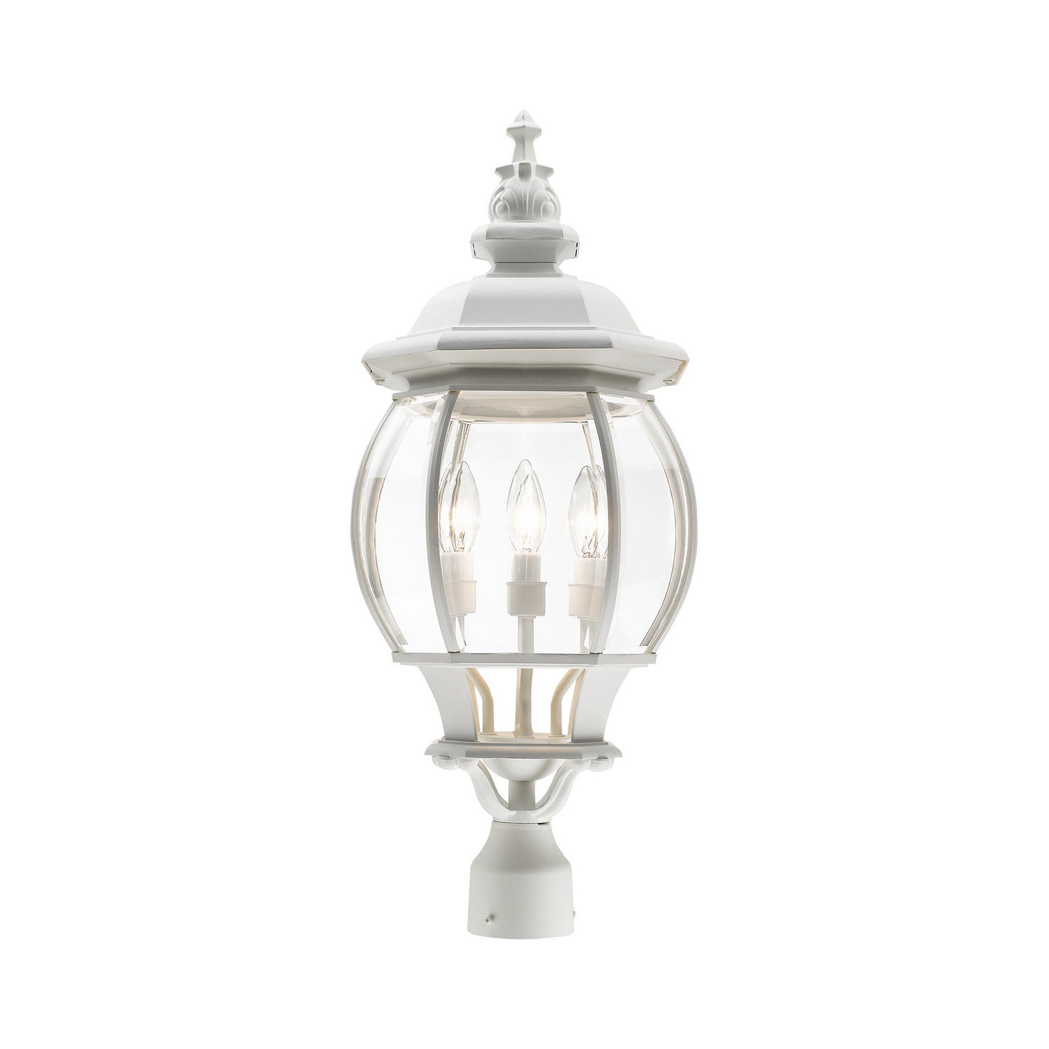 Livex Lighting - 7703-13 - Four Light Outdoor Post Top Lantern - Frontenac - Textured White