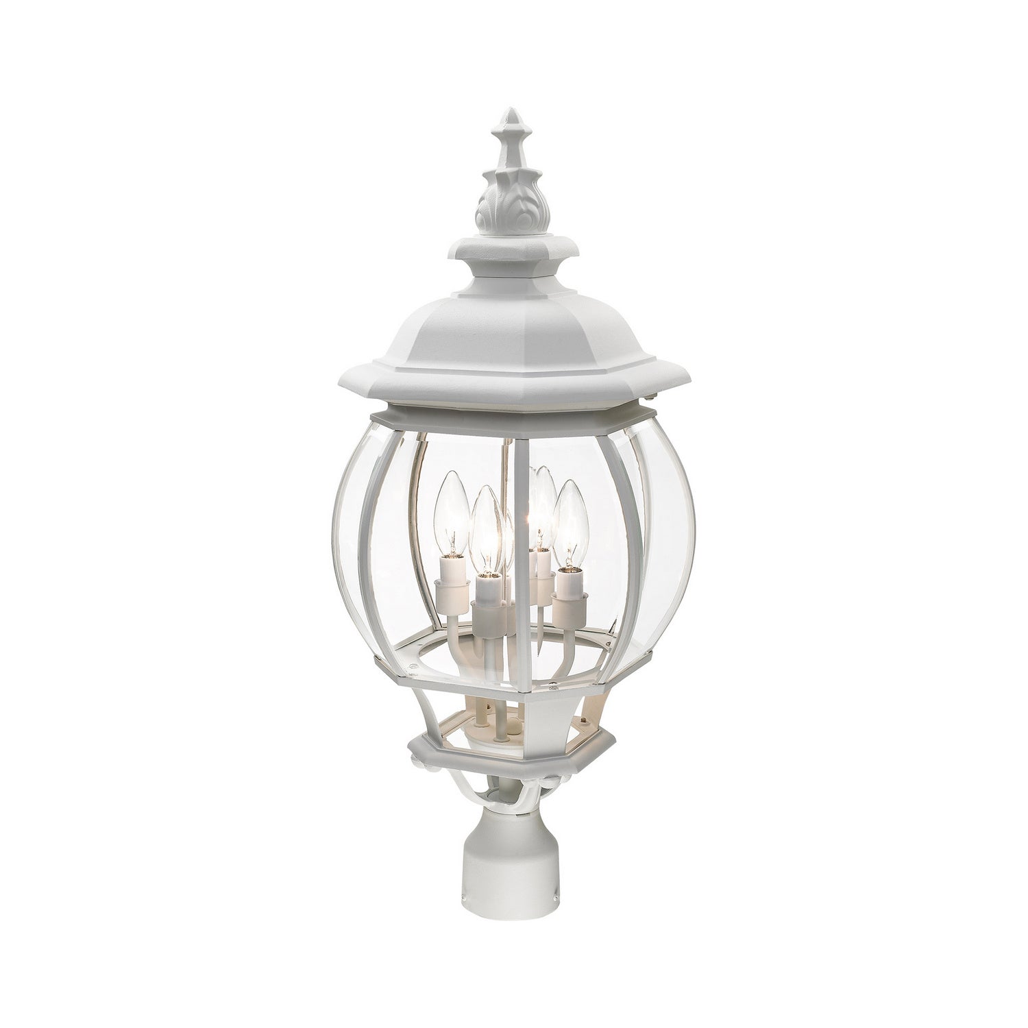 Livex Lighting - 7703-13 - Four Light Outdoor Post Top Lantern - Frontenac - Textured White