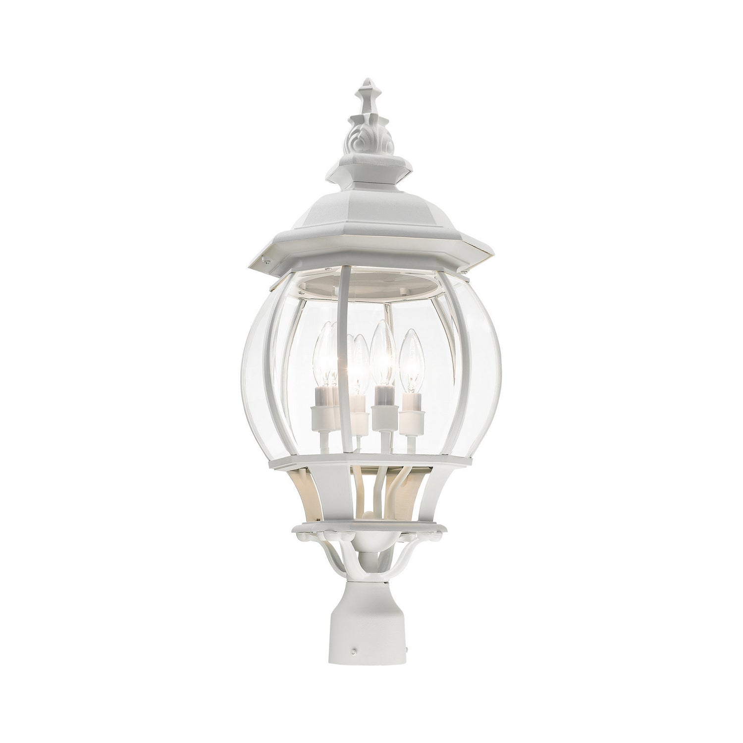 Livex Lighting - 7703-13 - Four Light Outdoor Post Top Lantern - Frontenac - Textured White