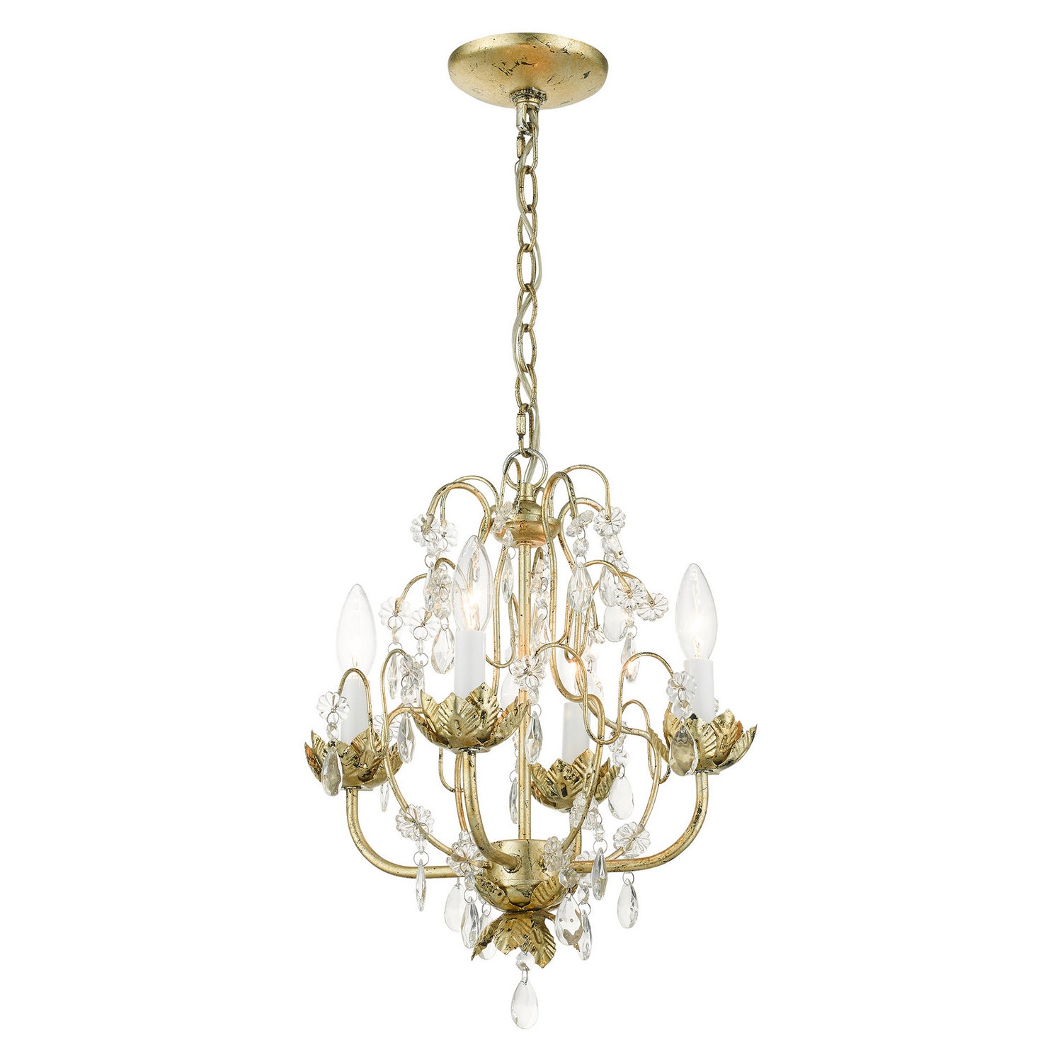 Livex Lighting - 8193-28 - Four Light Chandelier - Sofia - Hand Applied Winter Gold