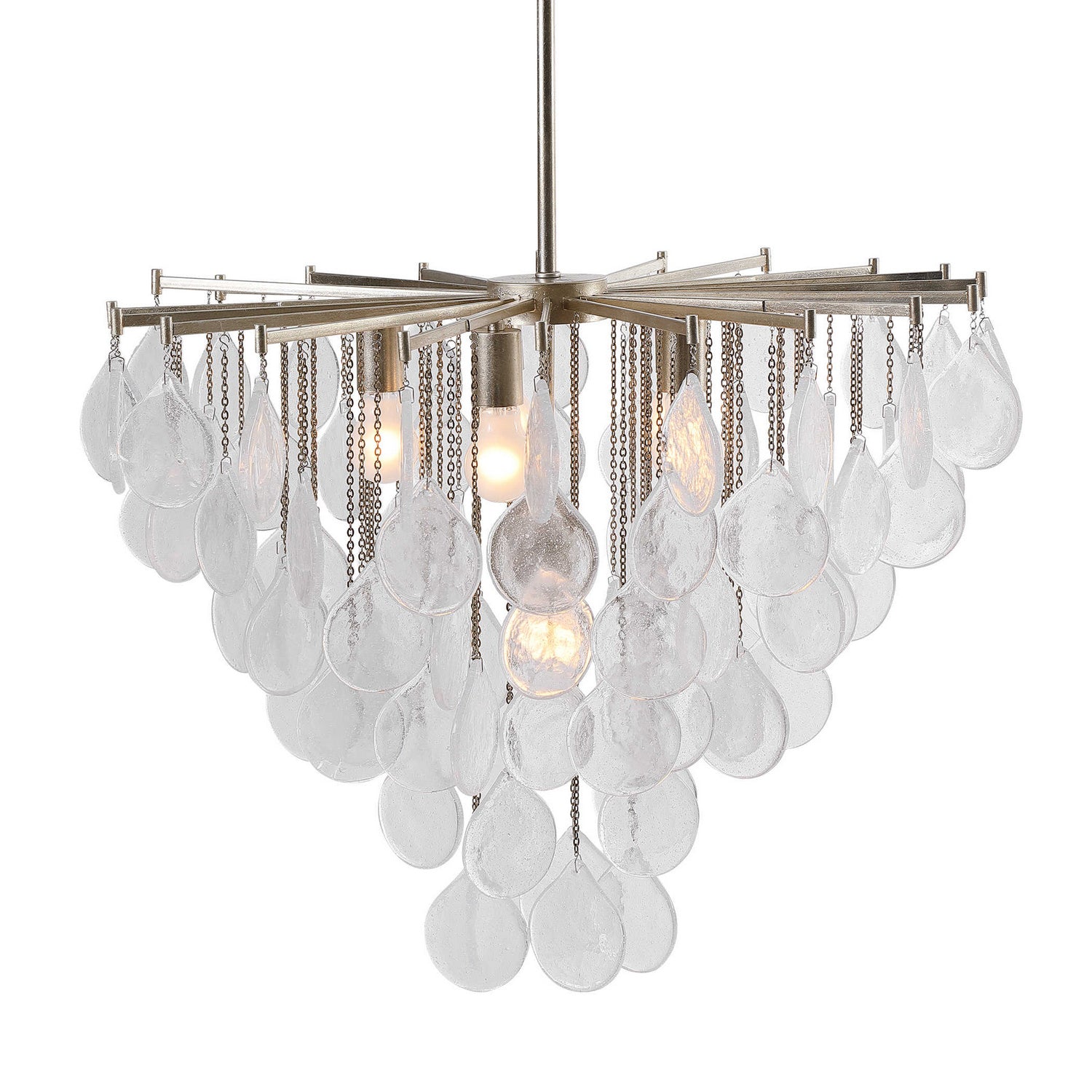 Uttermost - 21544 - Six Light Pendant - Goccia - Antiqued Bright Silver Leaf