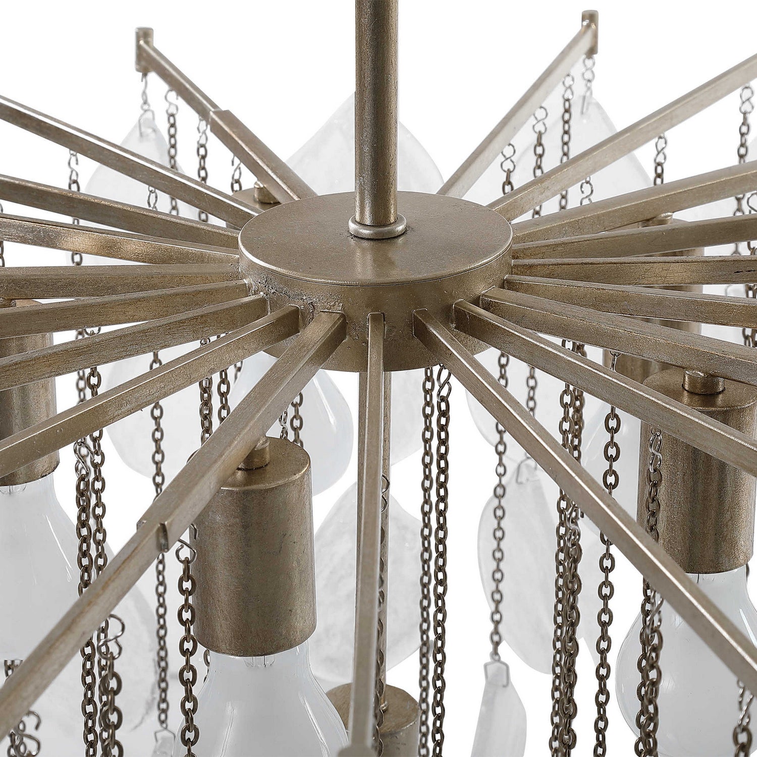 Uttermost - 21544 - Six Light Pendant - Goccia - Antiqued Bright Silver Leaf