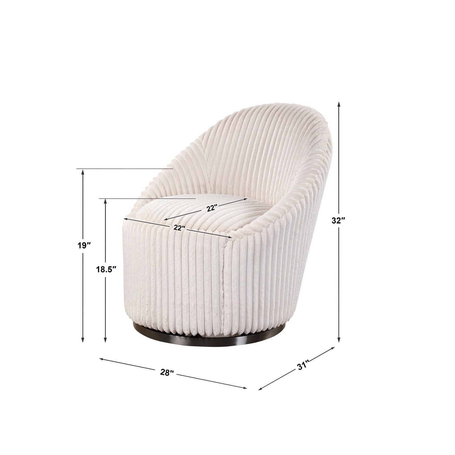 Uttermost - 23578 - Chair - Crue - Stainless Steel