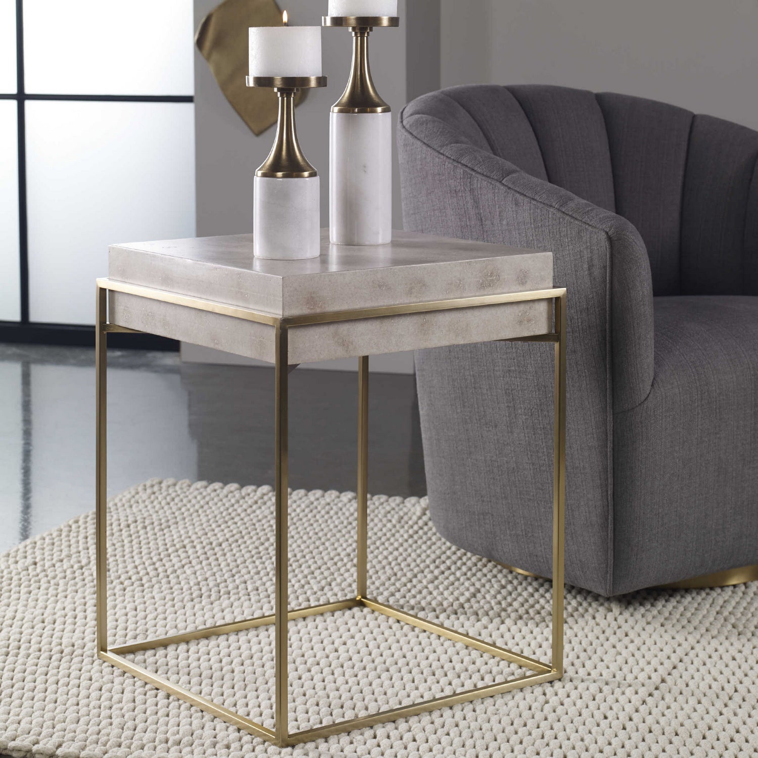 Uttermost - 25100 - Accent Table - Inda - Brushed Brass