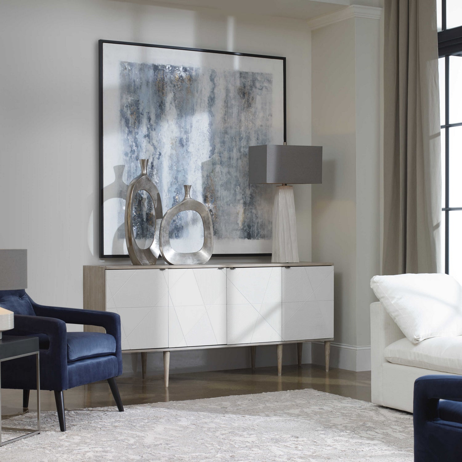 Uttermost - 25101 - Sideboard Cabinet - Tightrope - Natural Oak