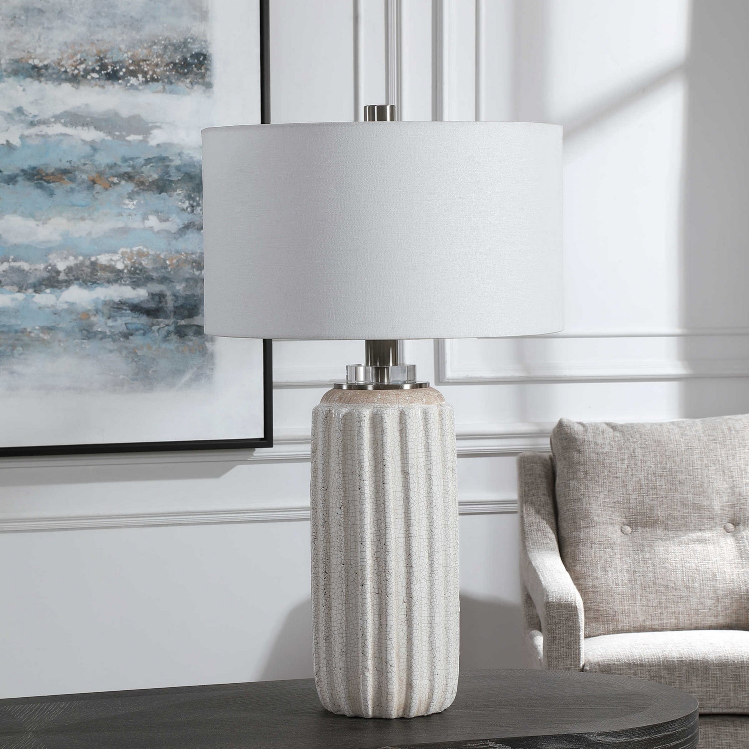 Uttermost - 28431 - One Light Table Lamp - Azariah - Brushed Nickel