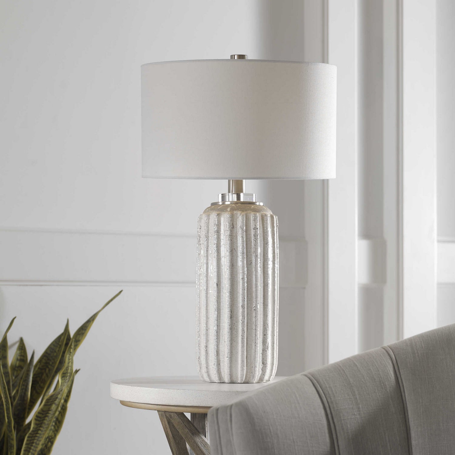 Uttermost - 28431 - One Light Table Lamp - Azariah - Brushed Nickel