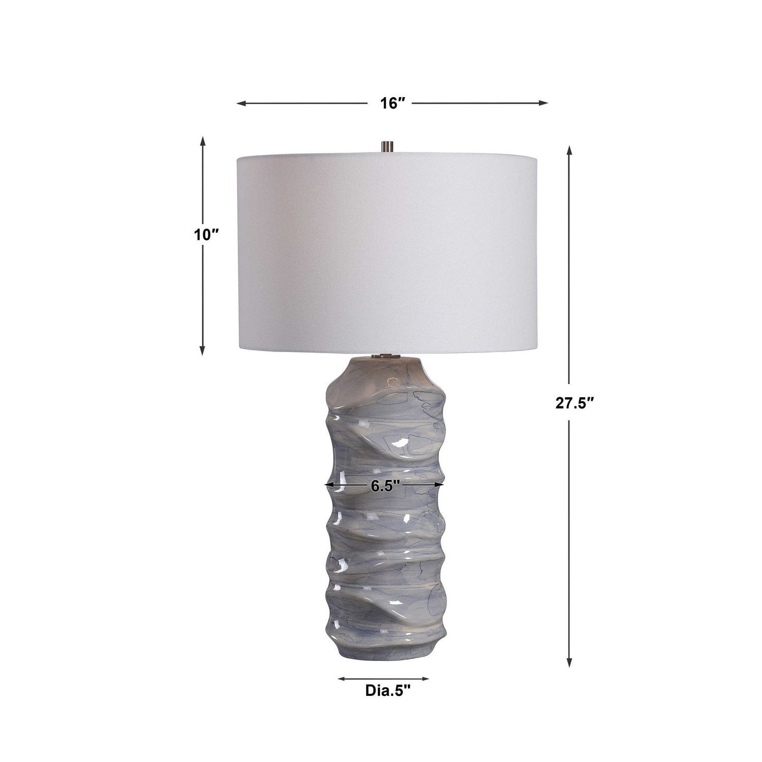 Uttermost - 28467 - One Light Table Lamp - Waves - Cobalt Blue