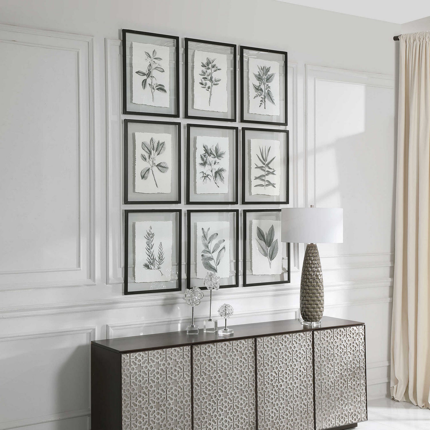 Uttermost - 41617 - Wall Art - Farmhouse Florals - Matte Black