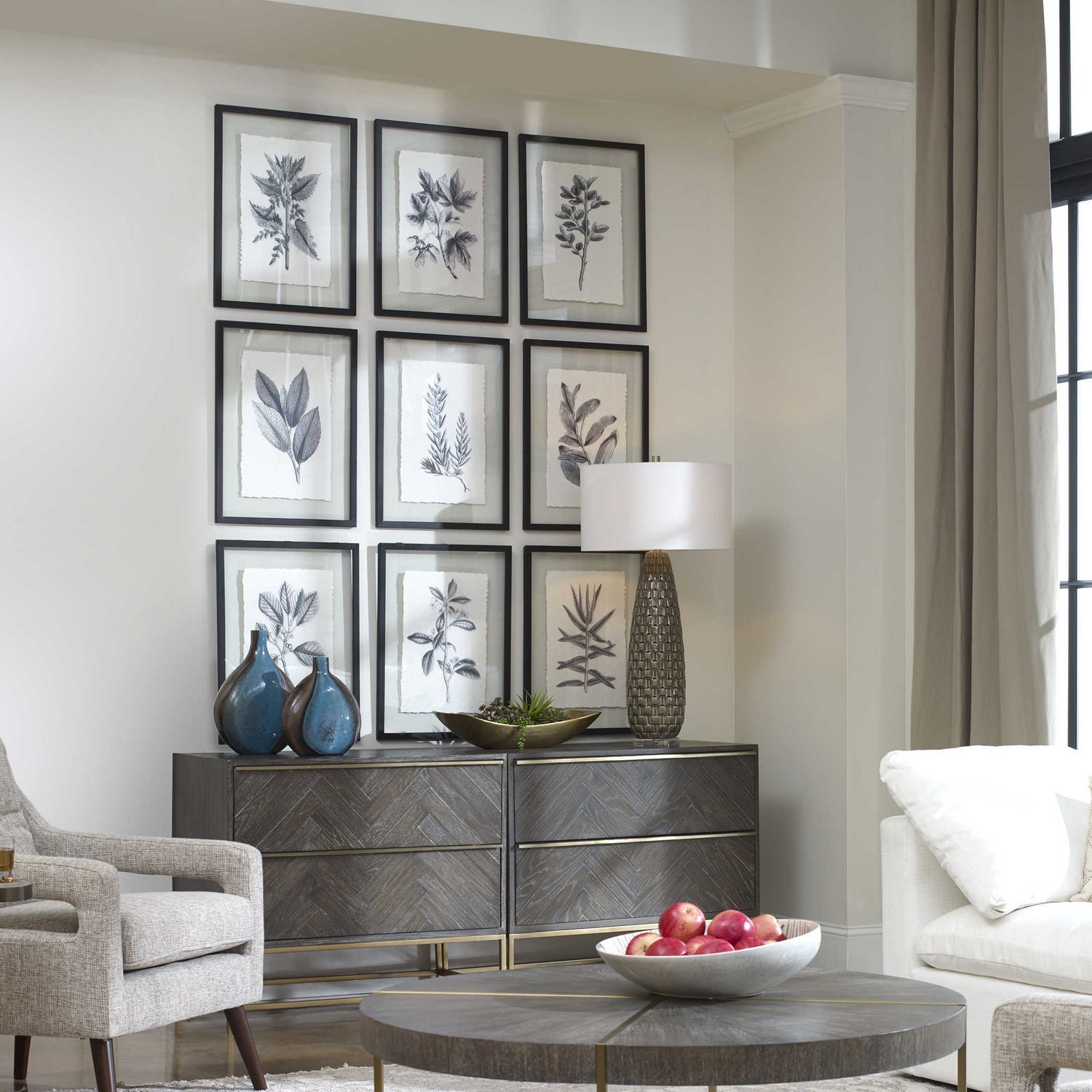 Uttermost - 41617 - Wall Art - Farmhouse Florals - Matte Black