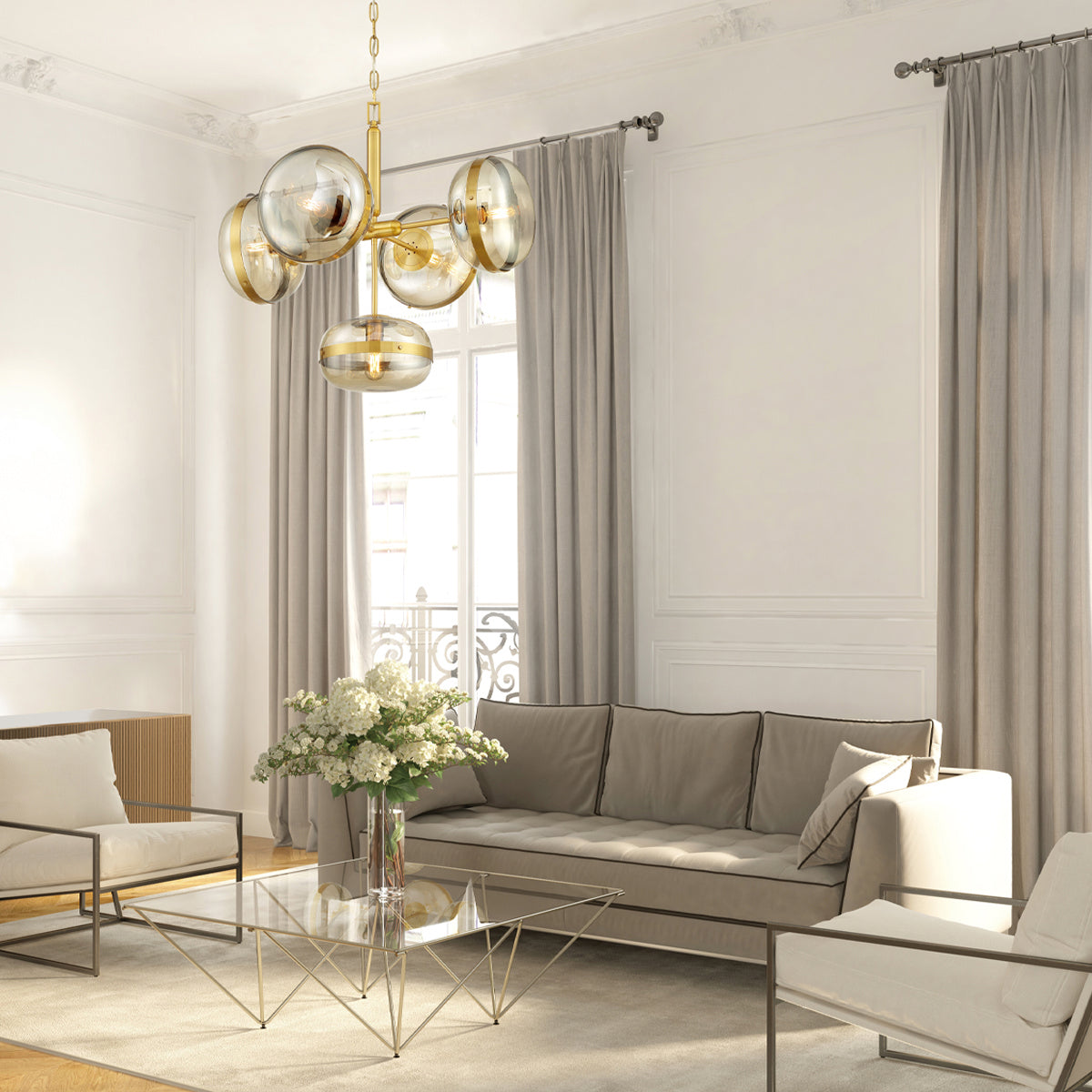 Eurofase - 38129-018 - Five Light Chandelier - Nottingham - Brass