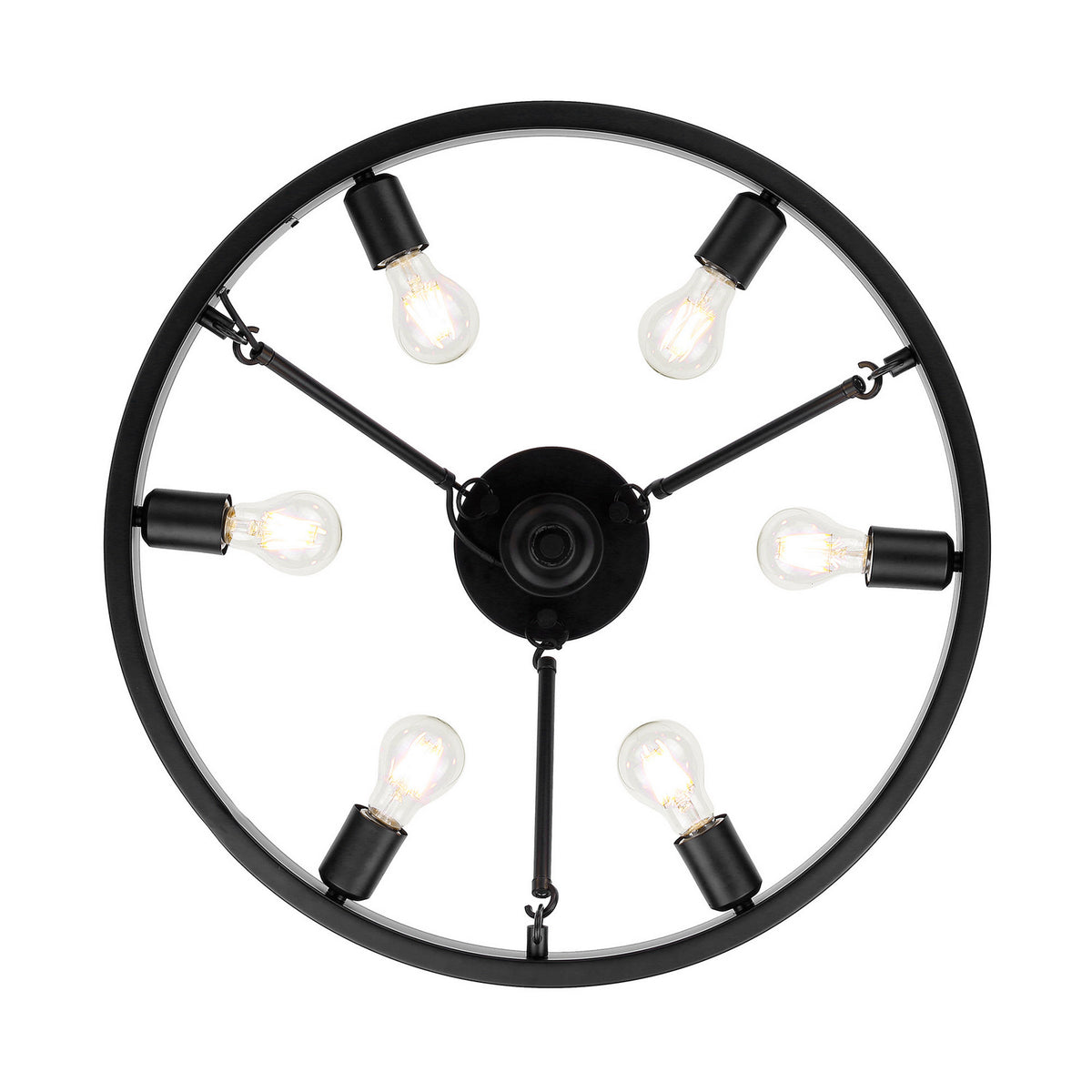 Golden - 1019-6SF BLK - Six Light Semi-Flush Mount - Castile - Matte Black