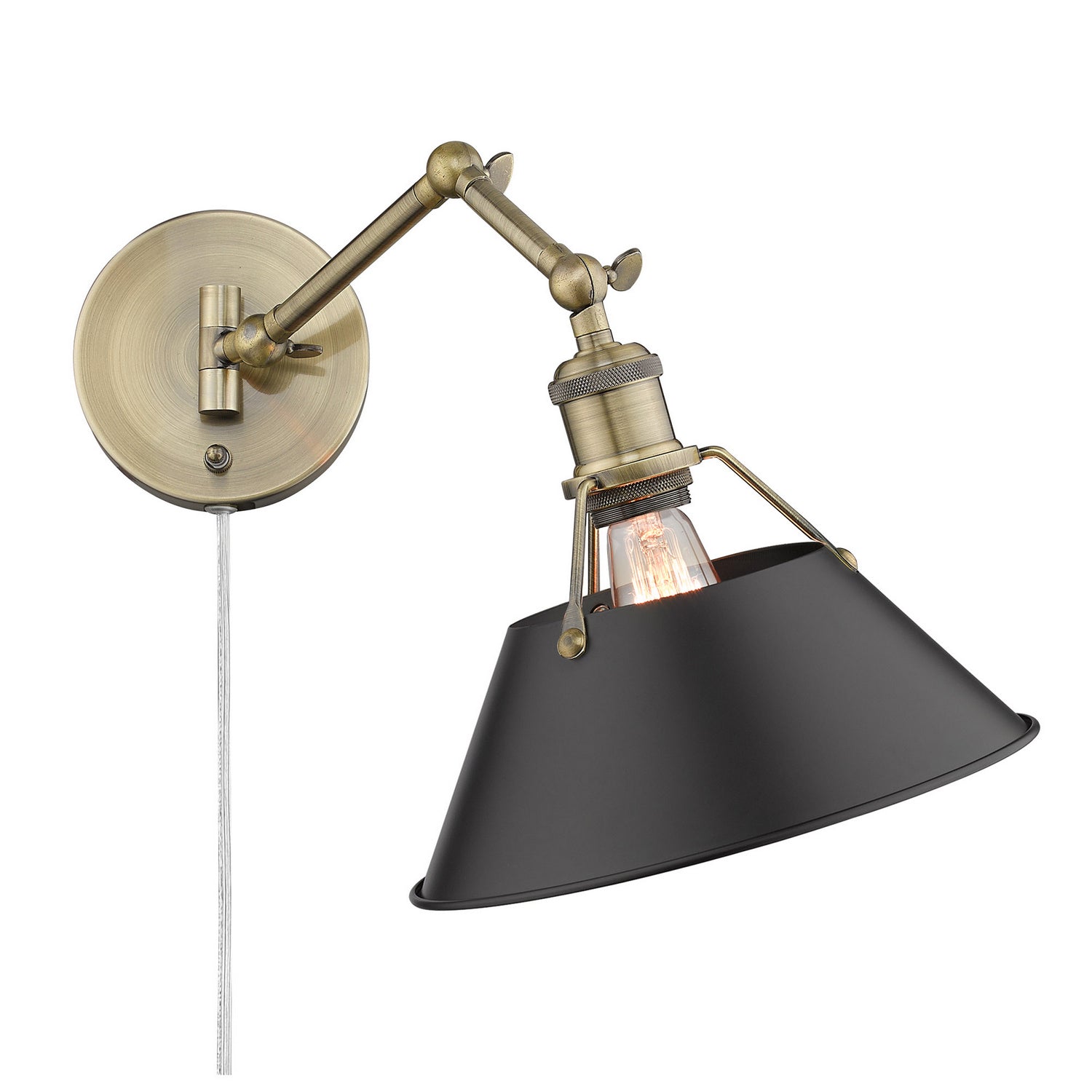 Golden - 3306-A1W AB-BLK - One Light Wall Sconce - Orwell - Aged Brass