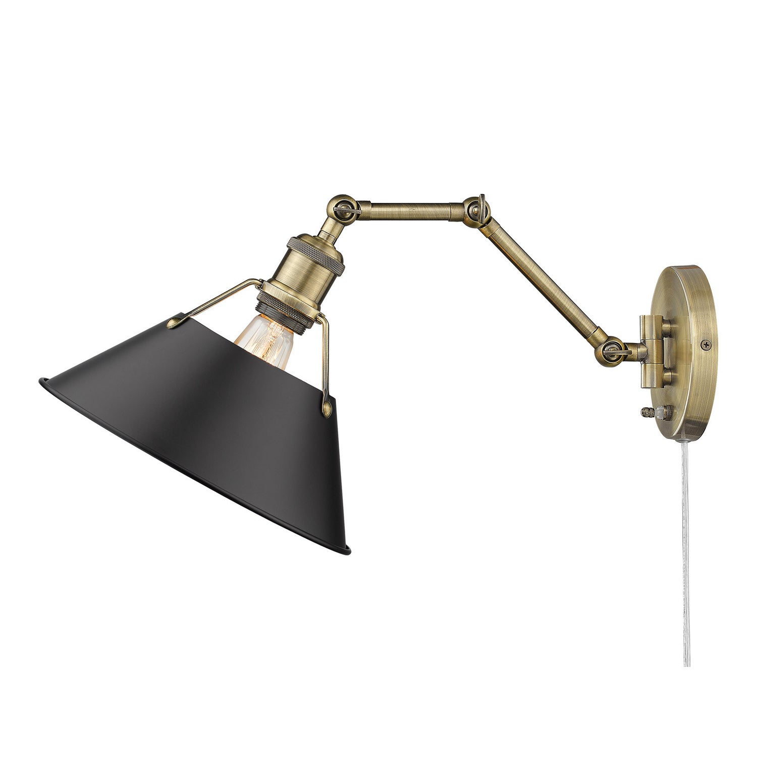 Golden - 3306-A1W AB-BLK - One Light Wall Sconce - Orwell - Aged Brass