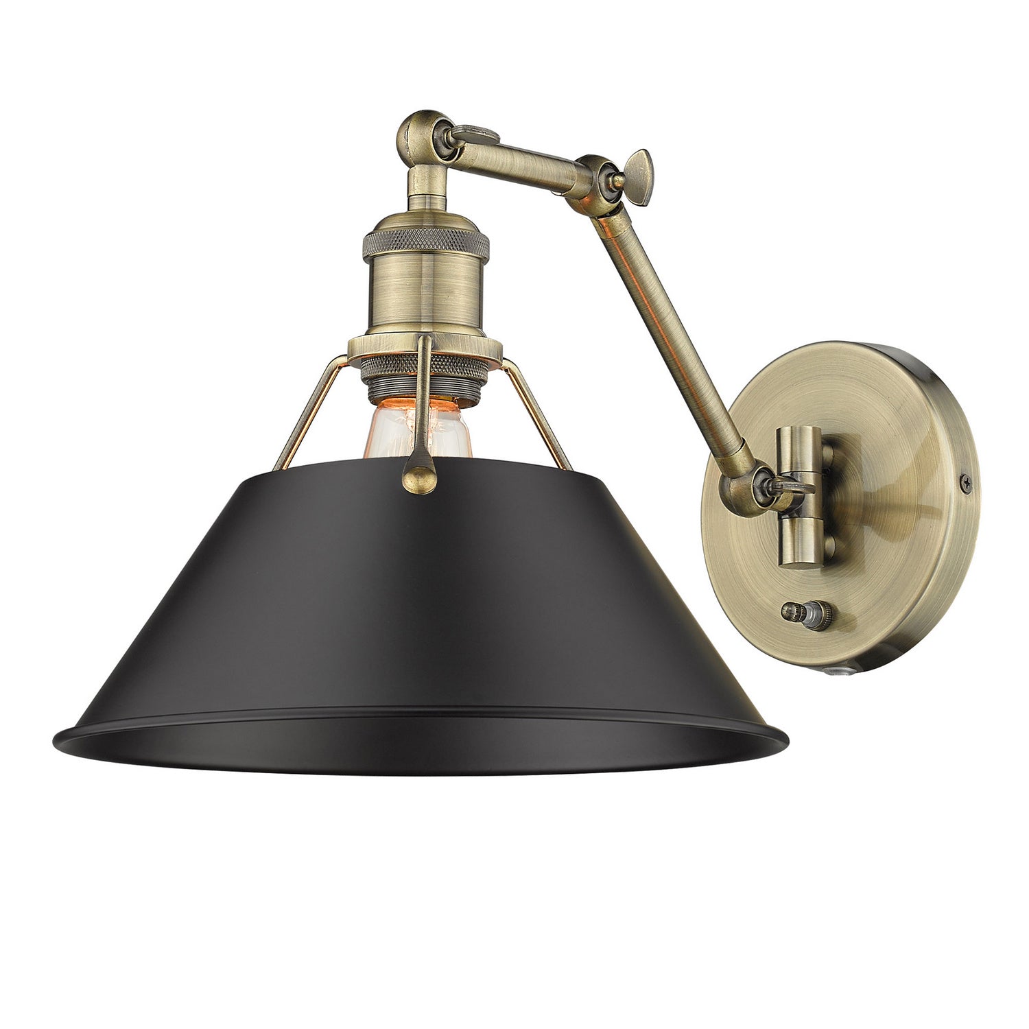 Golden - 3306-A1W AB-BLK - One Light Wall Sconce - Orwell - Aged Brass