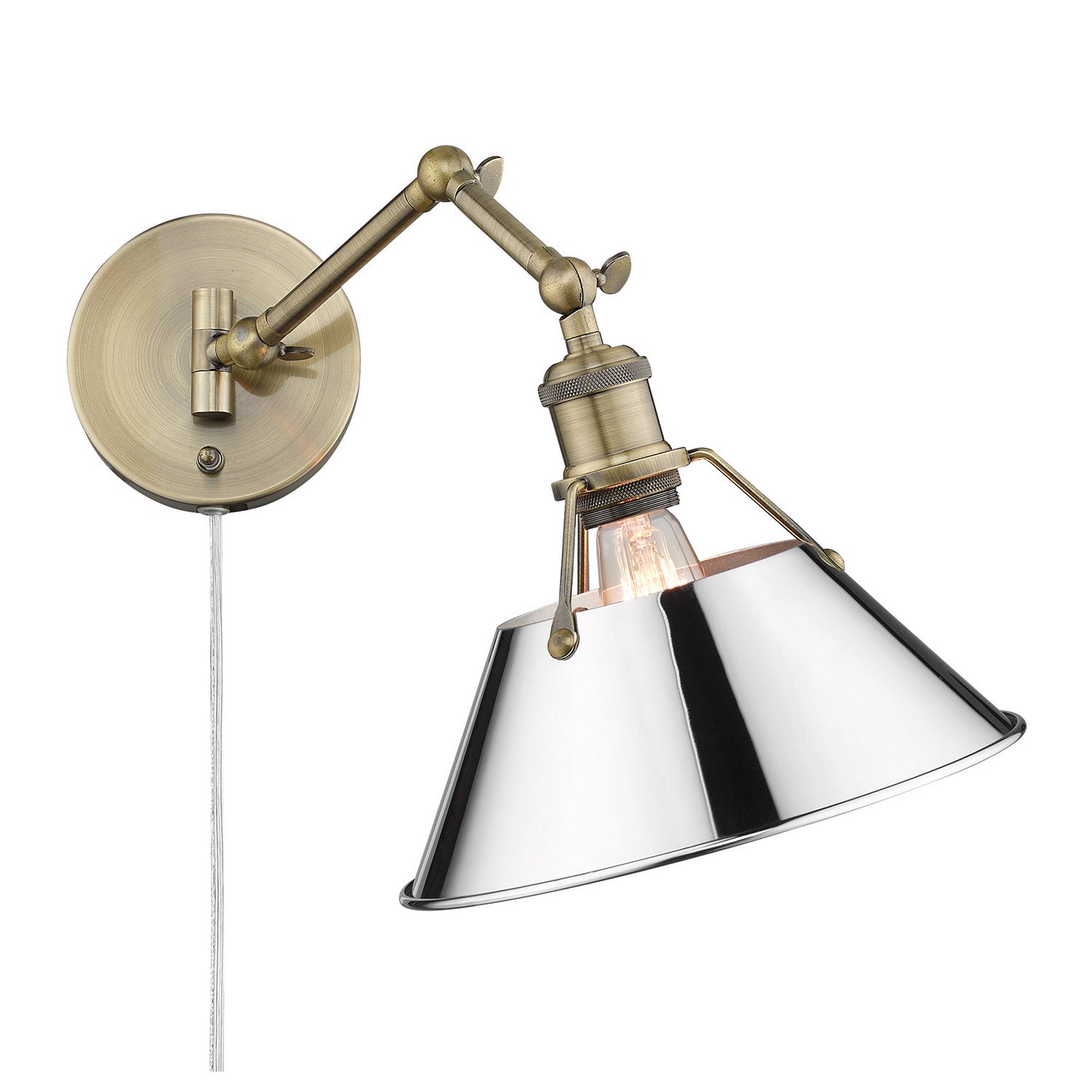 Golden - 3306-A1W AB-CH - One Light Wall Sconce - Orwell - Aged Brass