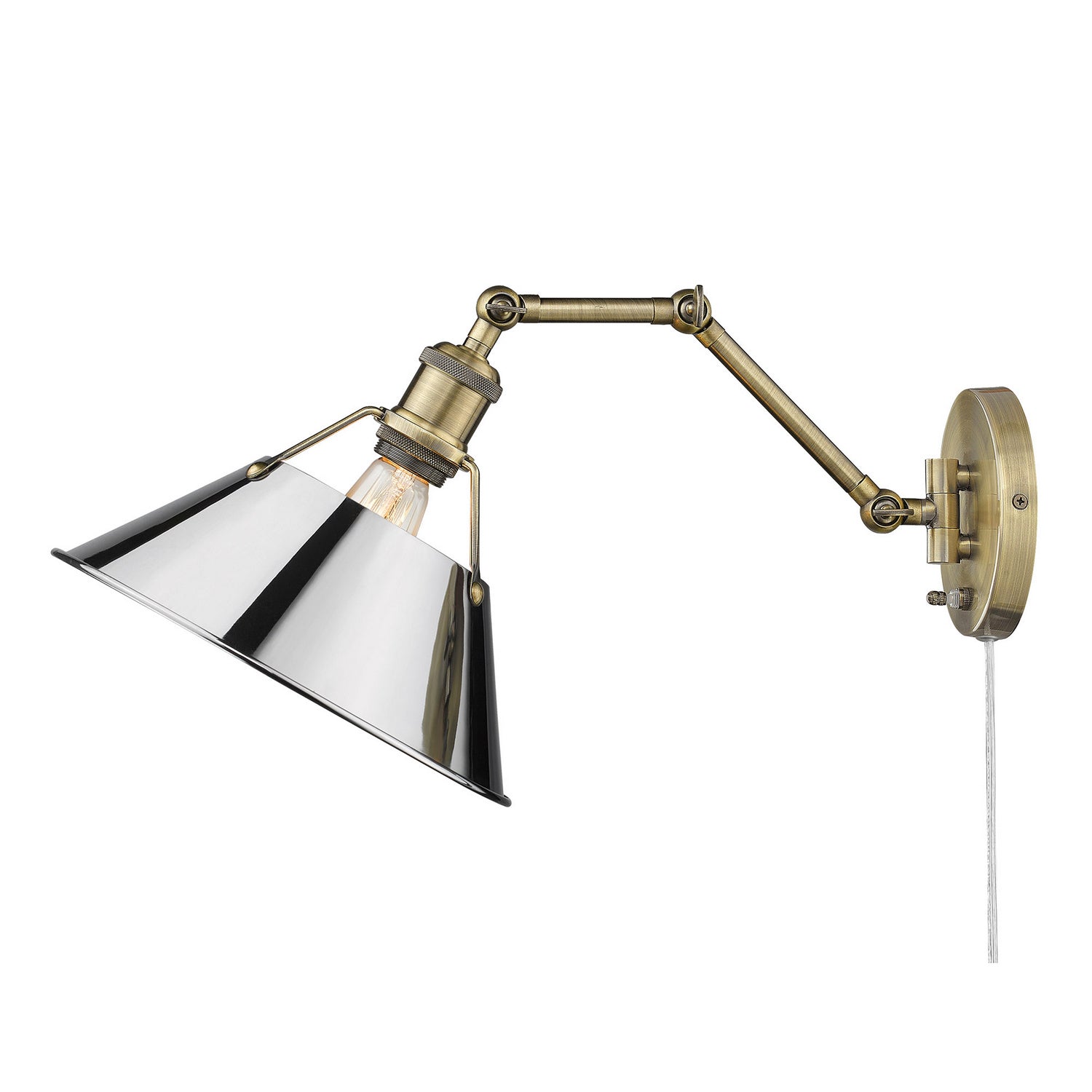 Golden - 3306-A1W AB-CH - One Light Wall Sconce - Orwell - Aged Brass